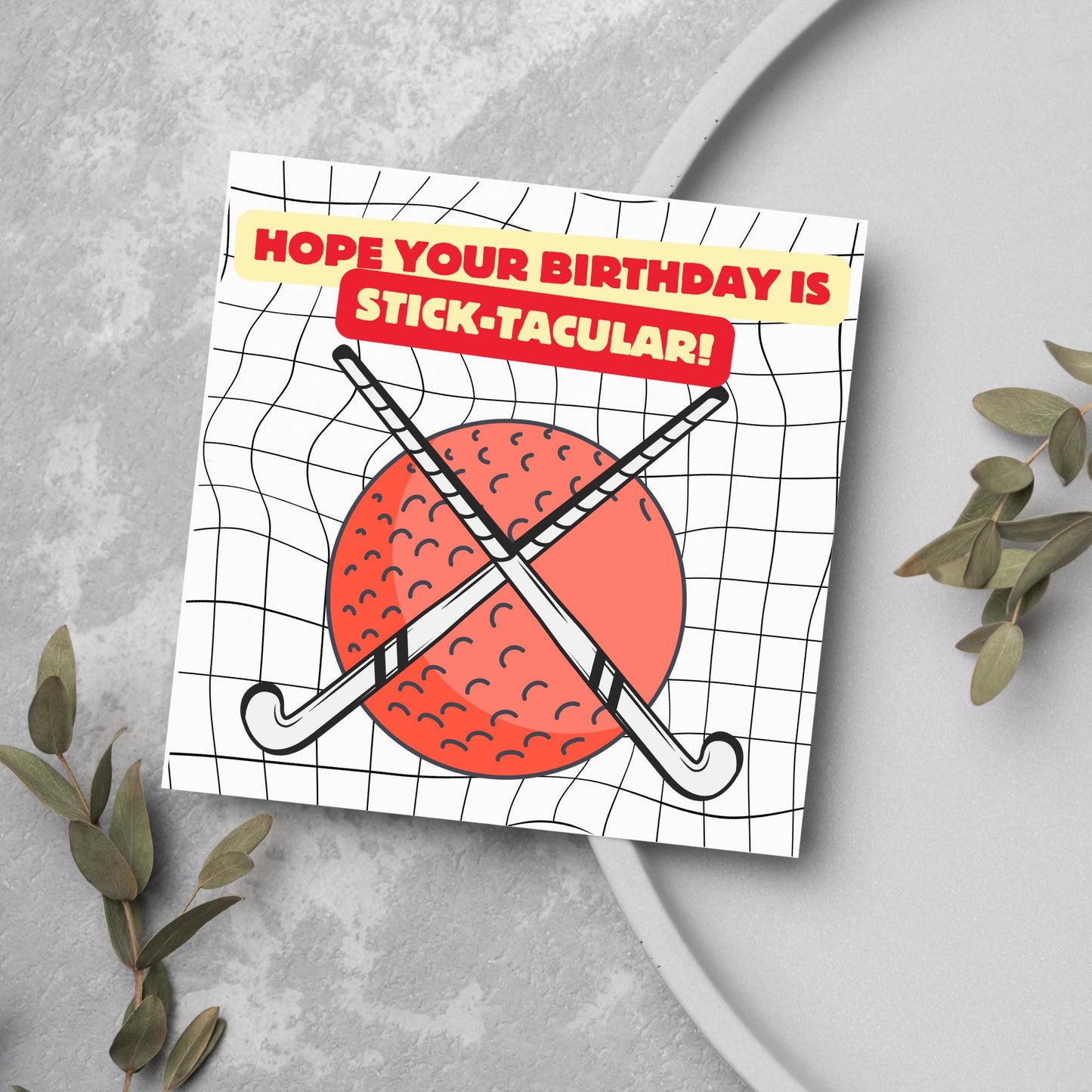 Hockey Birthday Card, Sport Card, Sport Birthday Card, Card for Him, Card for Her, Hockey Stick, Card for Hockey, Field Hockey Card
