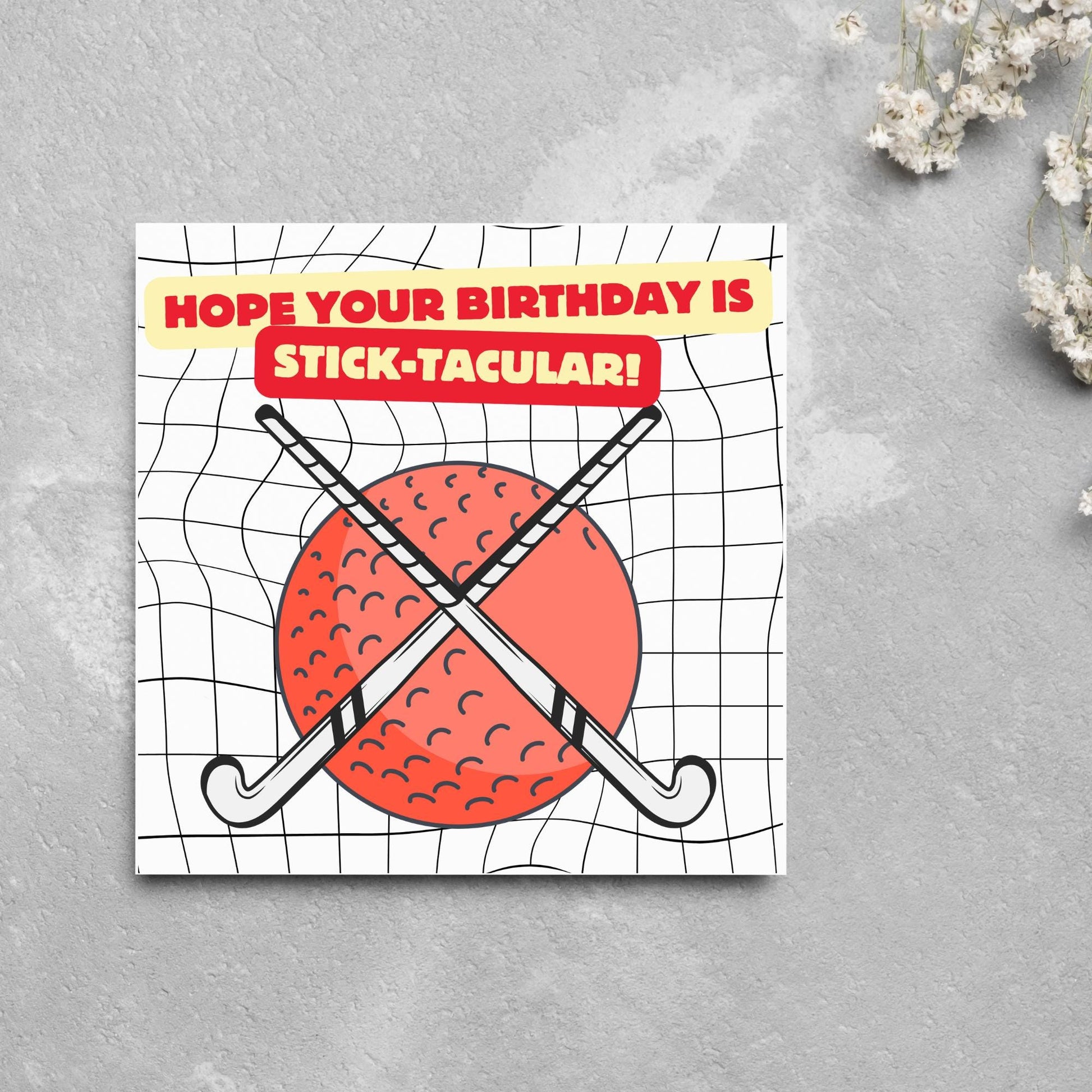 Hockey Birthday Card, Sport Card, Sport Birthday Card, Card for Him, Card for Her, Hockey Stick, Card for Hockey, Field Hockey Card