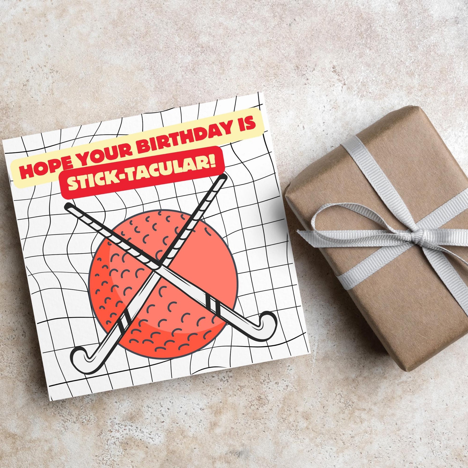 Hockey Birthday Card, Sport Card, Sport Birthday Card, Card for Him, Card for Her, Hockey Stick, Card for Hockey, Field Hockey Card