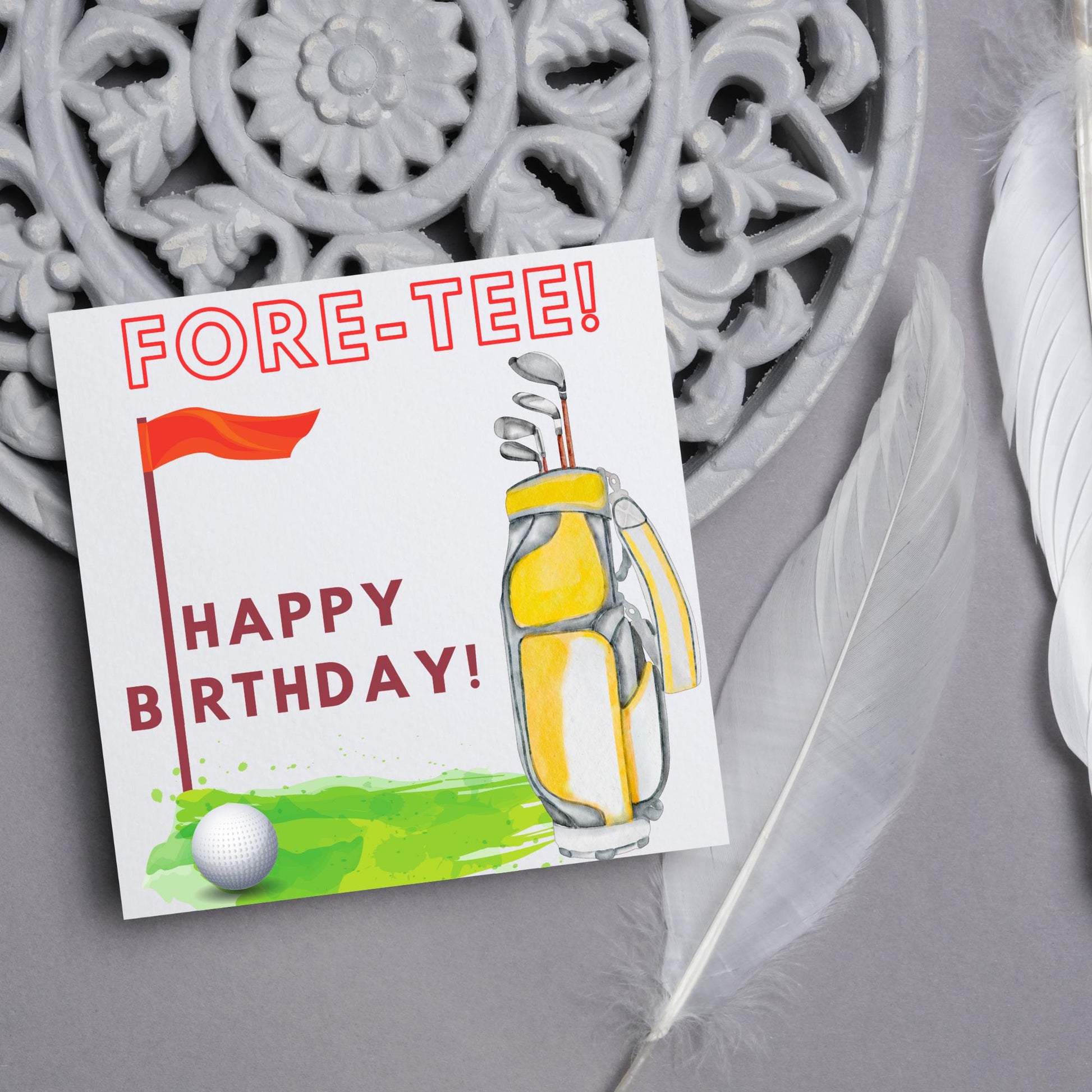 Golf 40th Birthday Card, Birthday Card for Golfer, Golfing Card, Golf Card, Golf Club, Golf Tee, Golf Player, Forty Birthday Card