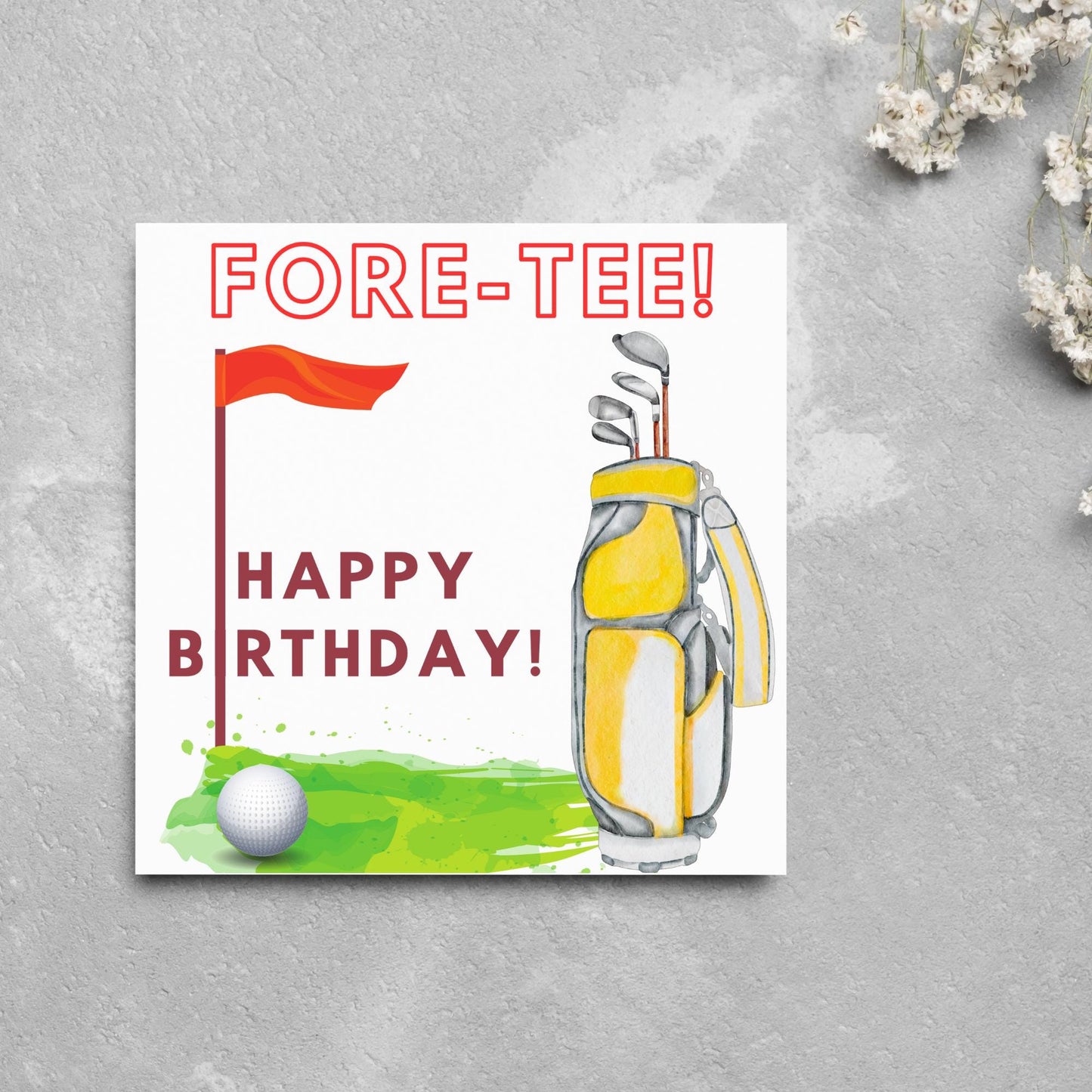 Golf 40th Birthday Card, Birthday Card for Golfer, Golfing Card, Golf Card, Golf Club, Golf Tee, Golf Player, Forty Birthday Card