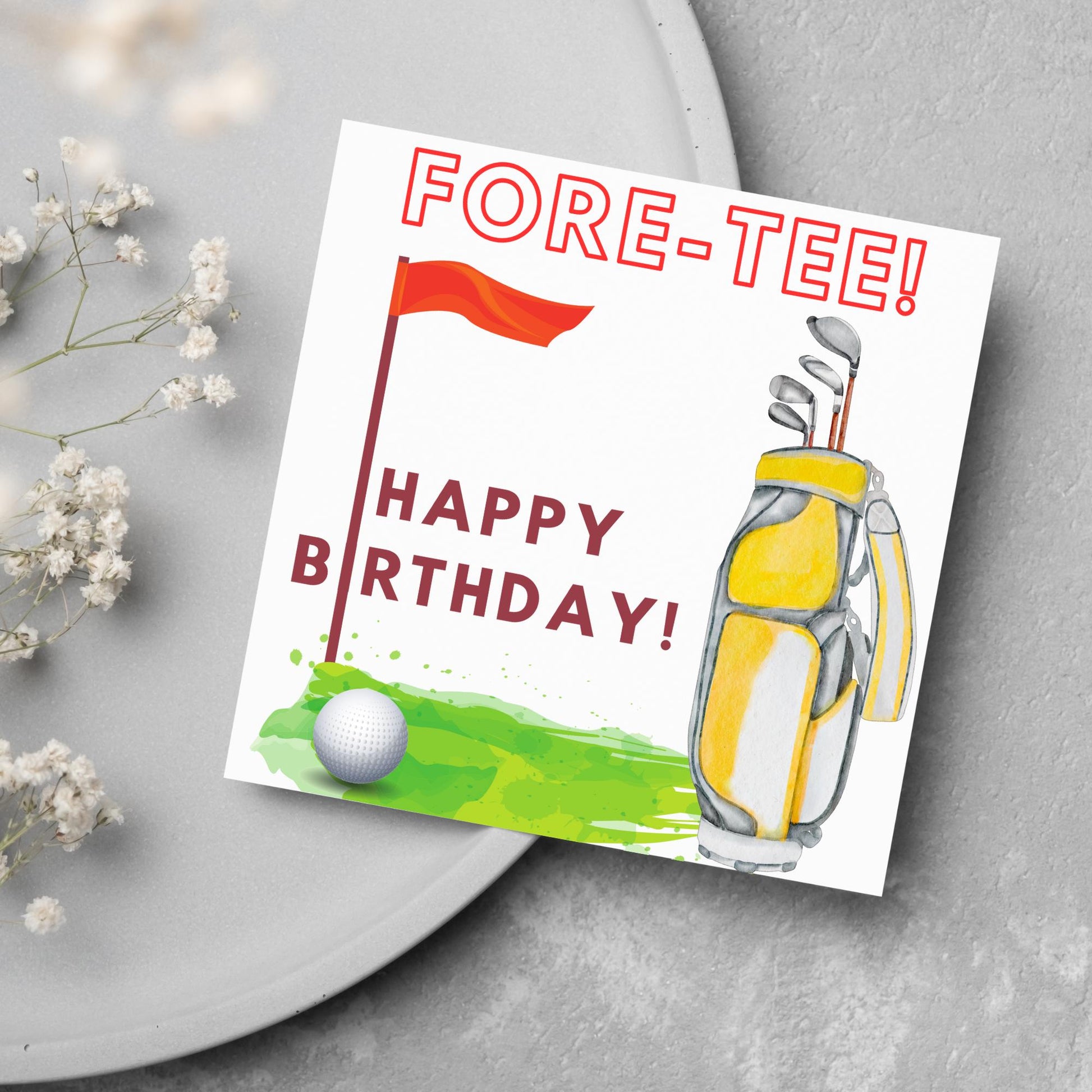 Golf 40th Birthday Card, Birthday Card for Golfer, Golfing Card, Golf Card, Golf Club, Golf Tee, Golf Player, Forty Birthday Card