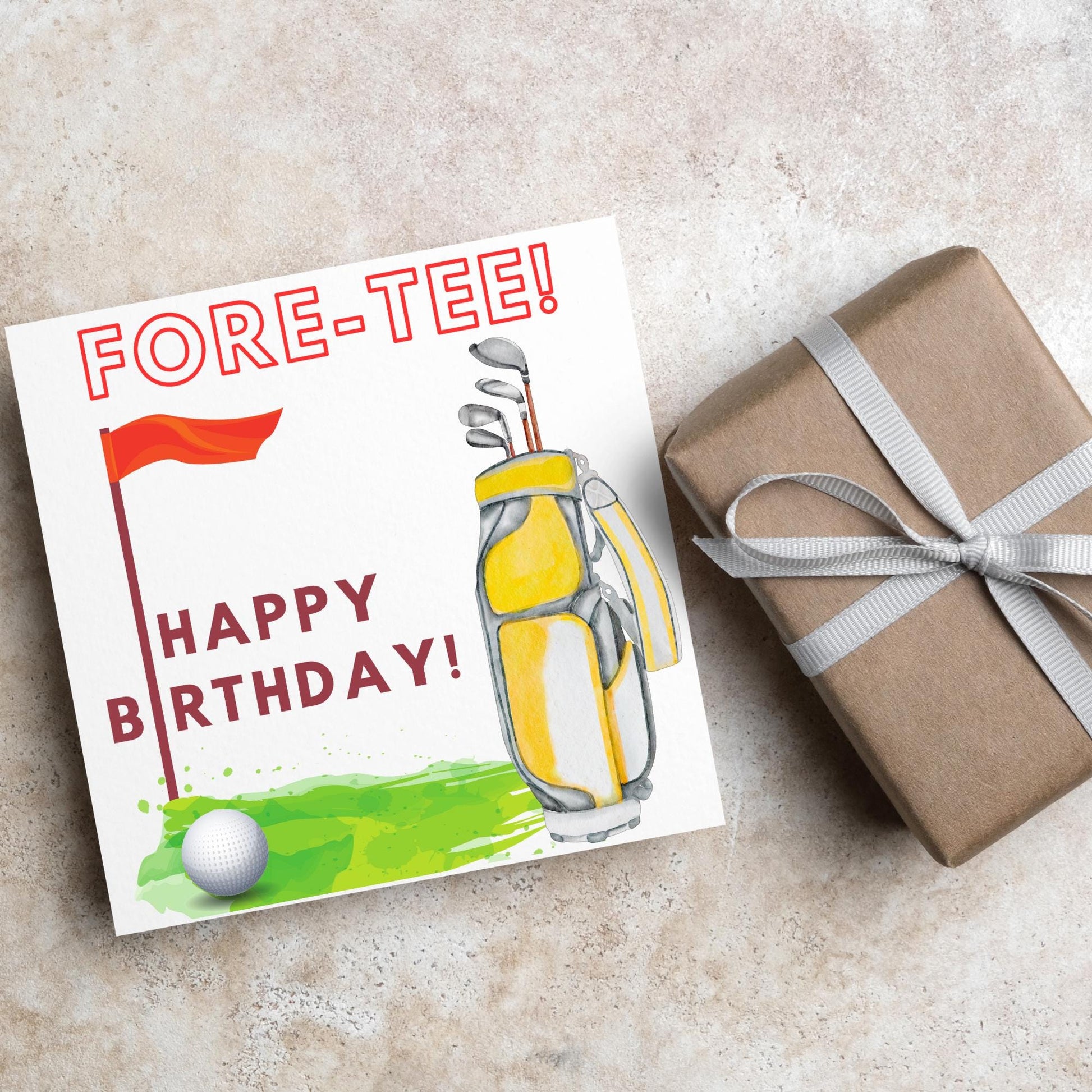 Golf 40th Birthday Card, Birthday Card for Golfer, Golfing Card, Golf Card, Golf Club, Golf Tee, Golf Player, Forty Birthday Card