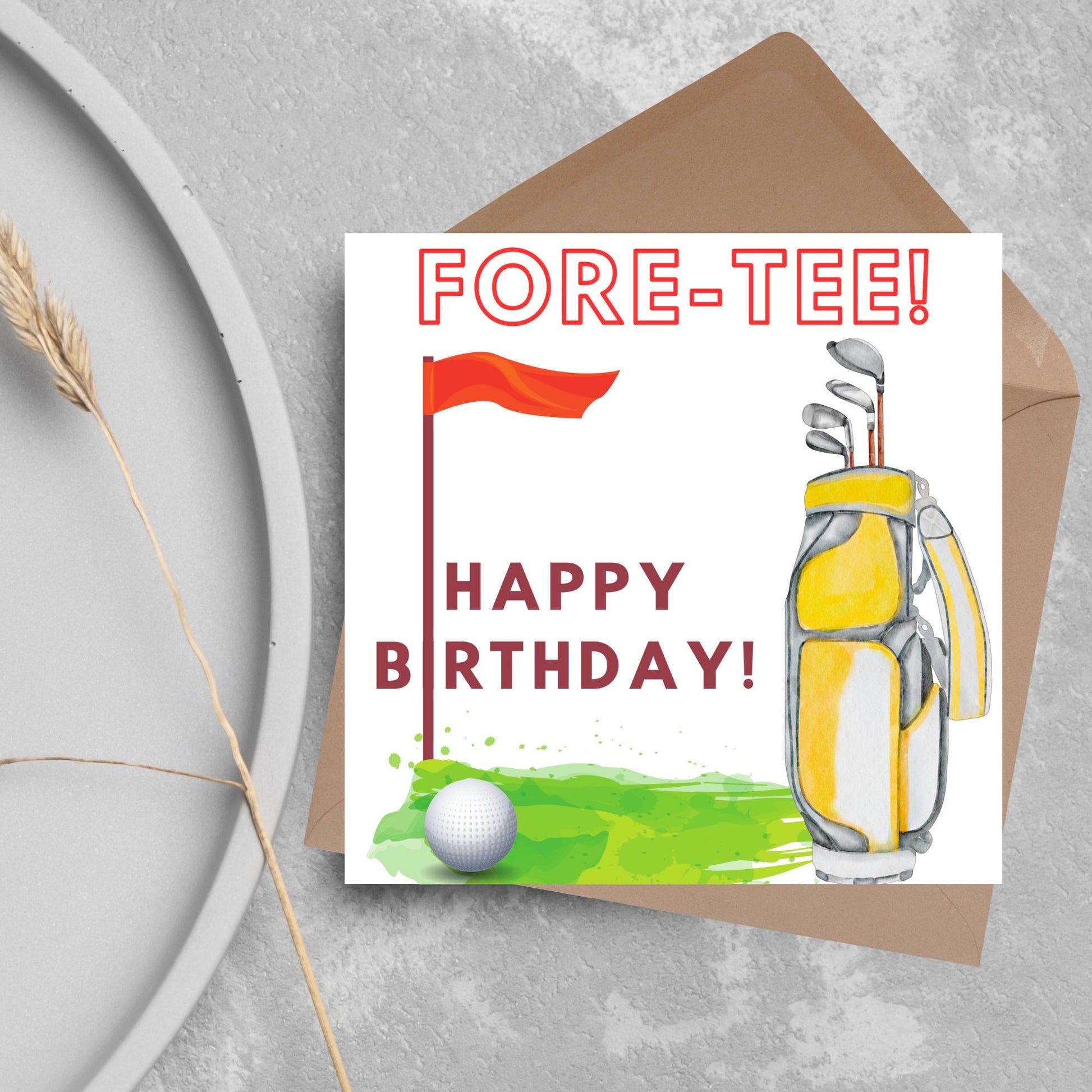 Golf 40th Birthday Card, Birthday Card for Golfer, Golfing Card, Golf Card, Golf Club, Golf Tee, Golf Player, Forty Birthday Card
