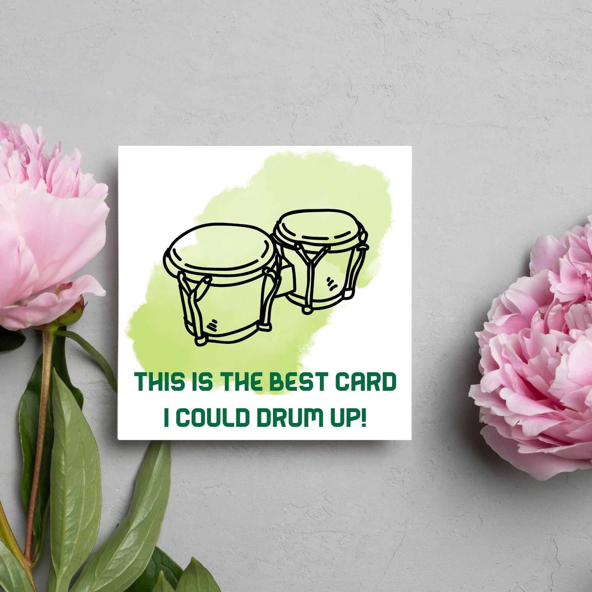 Bongo Birthday Card, Drums Birthday Card, Drummer Birthday Card, Musician Birthday Card, Happy Birthday Card, Card for Son, Card For Friend