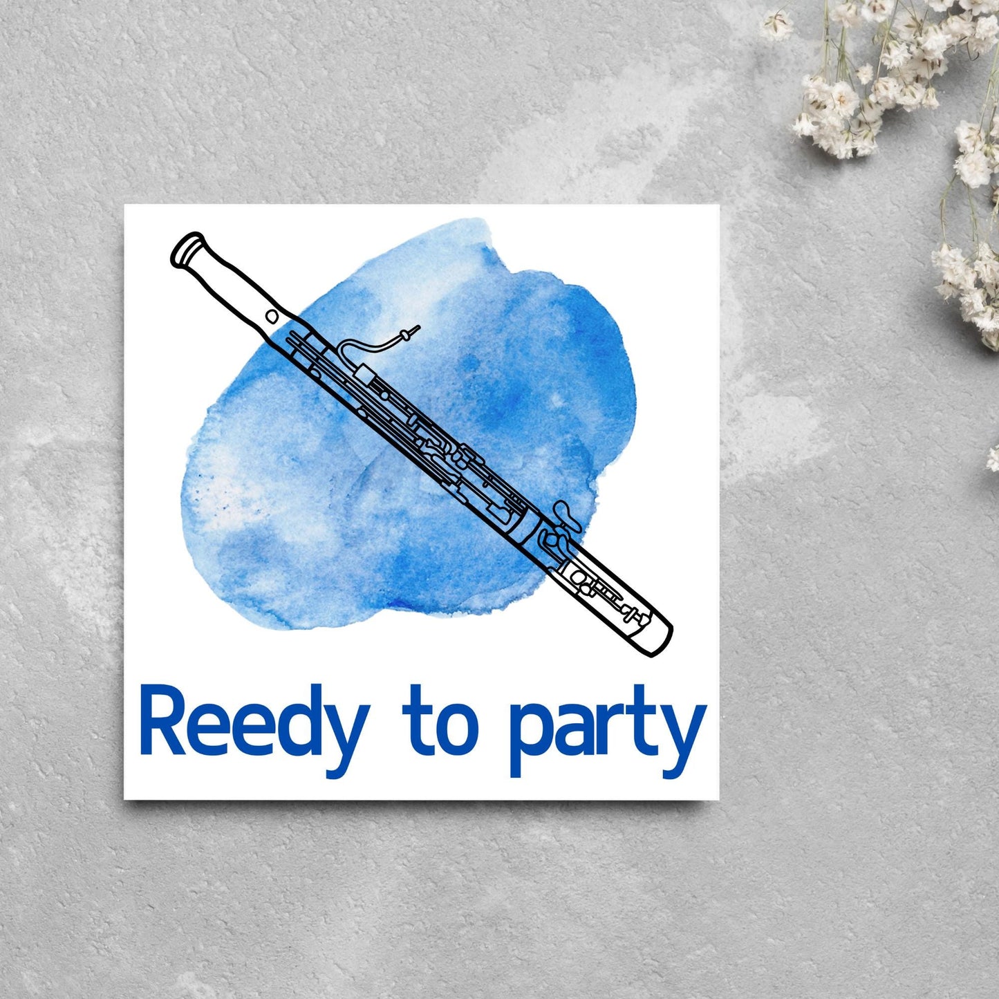 Bassoon Birthday Card, Happy Birthday Bassoon Player, Card for Musician, Card for Him, Card for Her, Orchestra Card, Reed Instrument