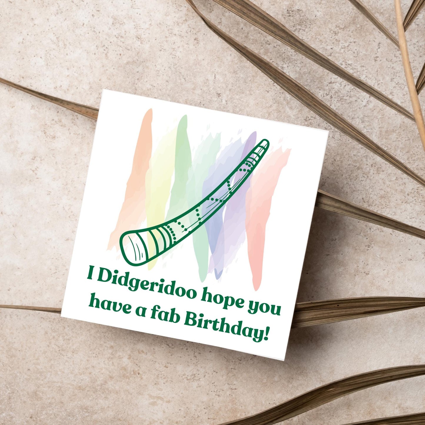 Didgeridoo Birthday Card, Happy Birthday, Card for Musician, Card for Him, Card for Her, Orchestra Music Card, Music, Didge Birthday Card