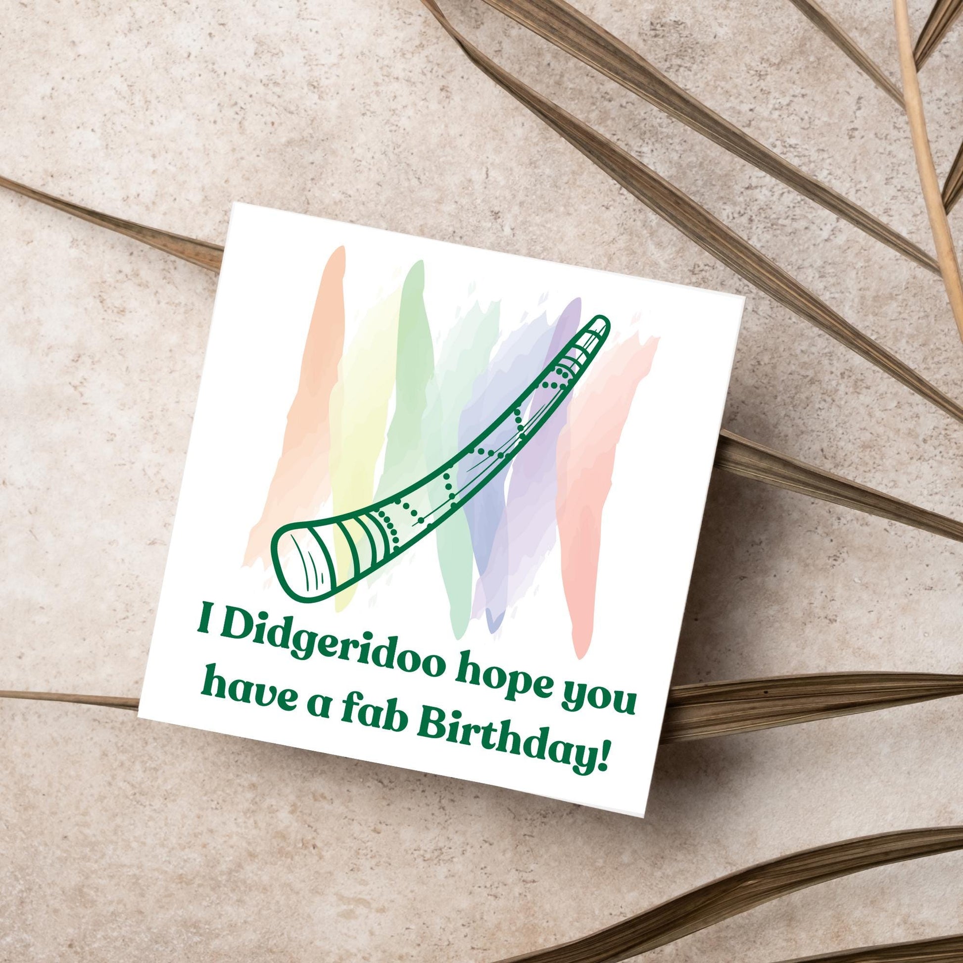 Didgeridoo Birthday Card, Happy Birthday, Card for Musician, Card for Him, Card for Her, Orchestra Music Card, Music, Didge Birthday Card