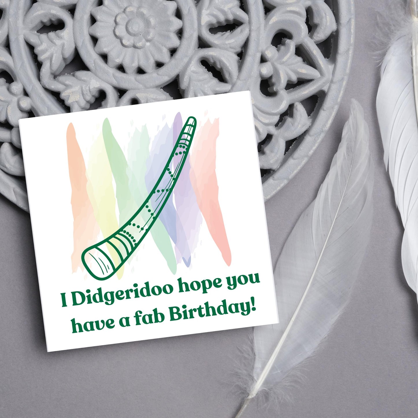 Didgeridoo Birthday Card, Happy Birthday, Card for Musician, Card for Him, Card for Her, Orchestra Music Card, Music, Didge Birthday Card