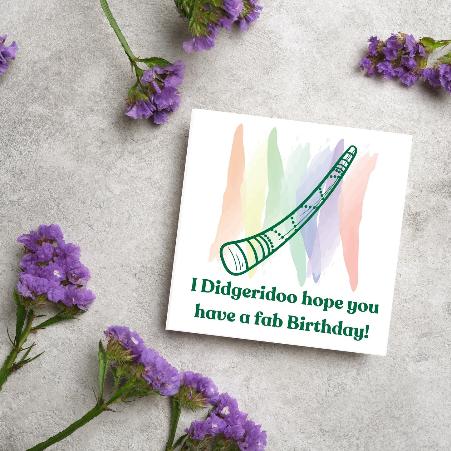 Didgeridoo Birthday Card, Happy Birthday, Card for Musician, Card for Him, Card for Her, Orchestra Music Card, Music, Didge Birthday Card