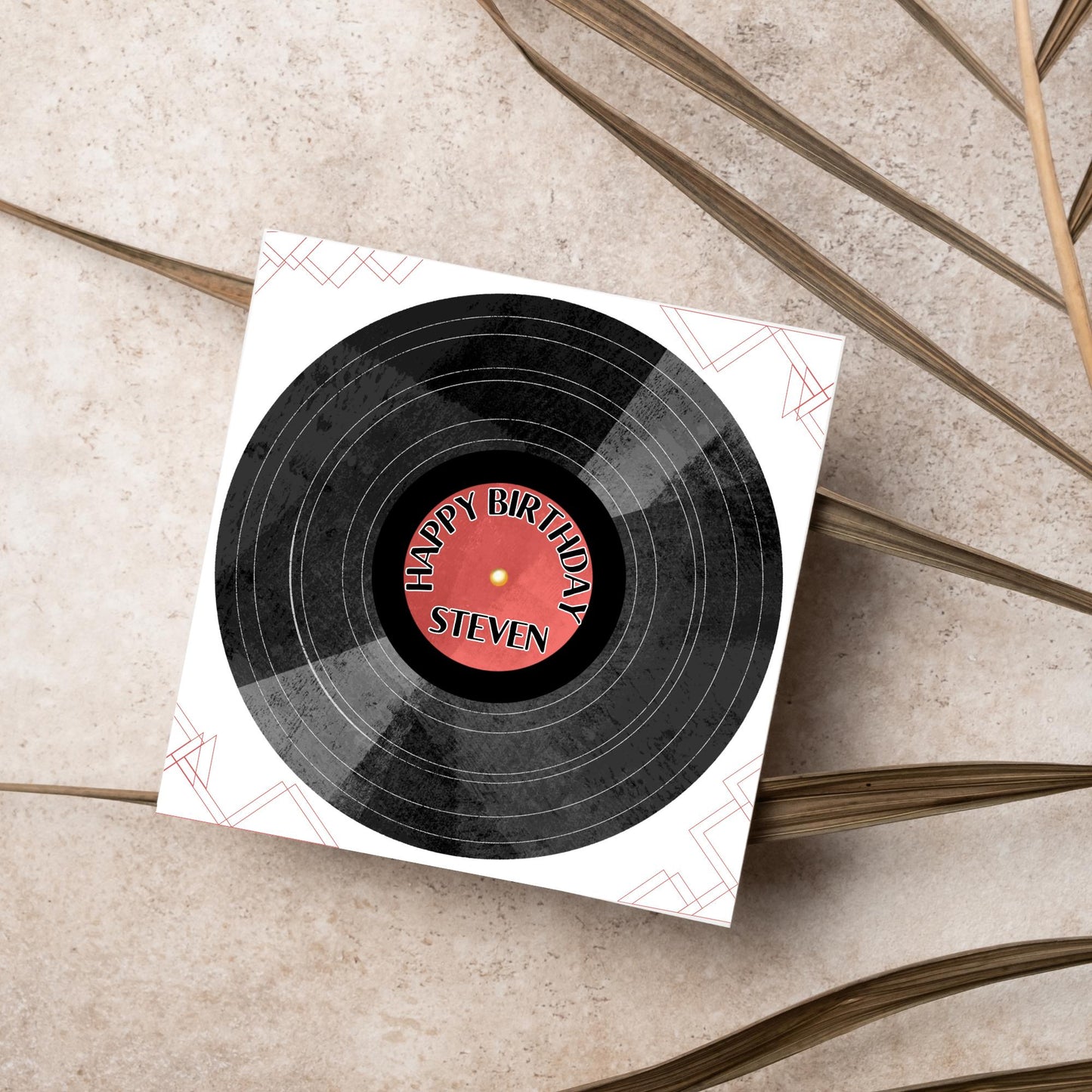 Personalised LP Record Birthday Card, Happy Birthday, Vinyl Card, Card for Him, Card for Her, Record Player Birthday, Name Card