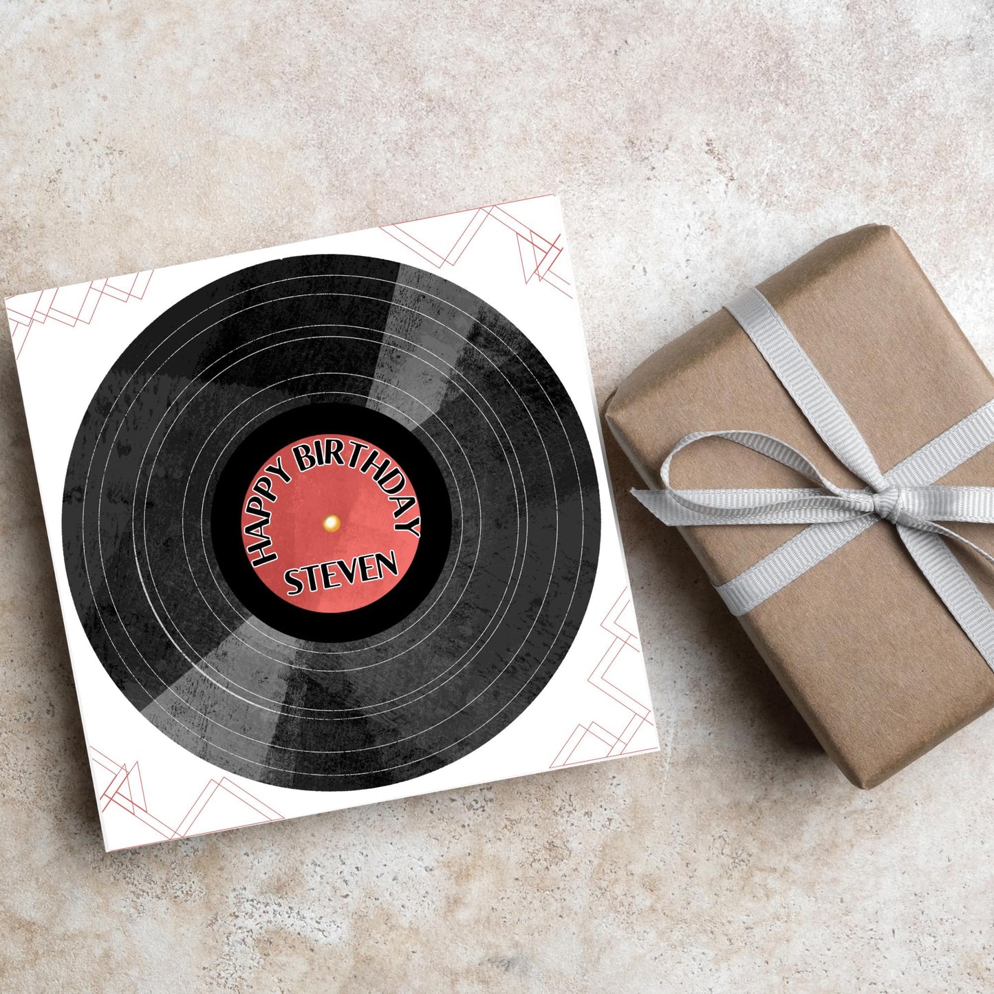 Personalised LP Record Birthday Card, Happy Birthday, Vinyl Card, Card for Him, Card for Her, Record Player Birthday, Name Card