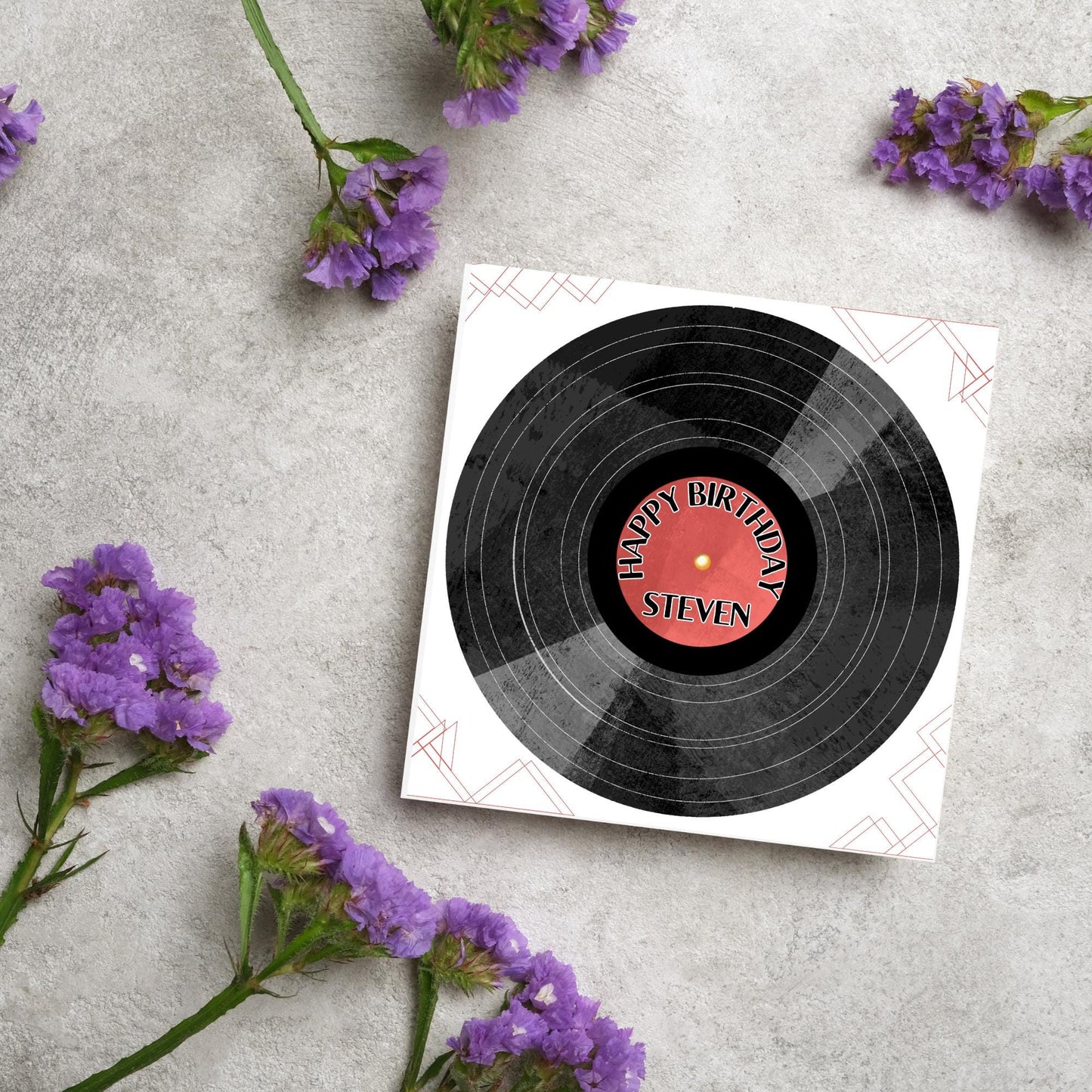 Personalised LP Record Birthday Card, Happy Birthday, Vinyl Card, Card for Him, Card for Her, Record Player Birthday, Name Card