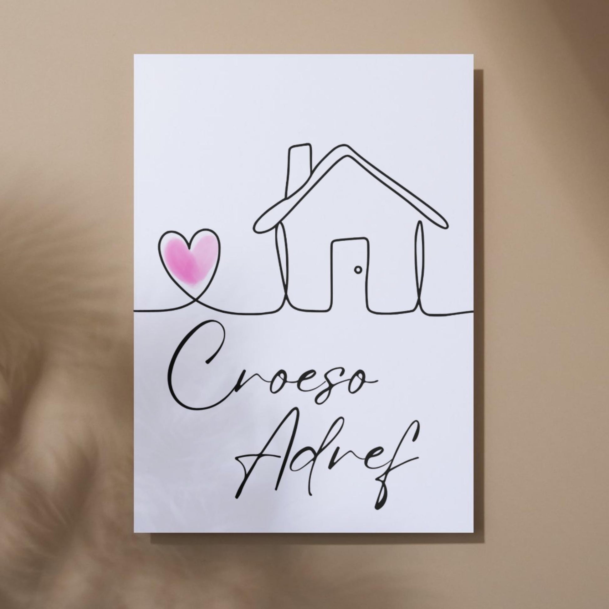 Welsh Language Wall Art, A4 Print, High Quality Poster, Welcome Home Sign, Home Decor, Home Sign, Welsh Sign, Croeso Adref