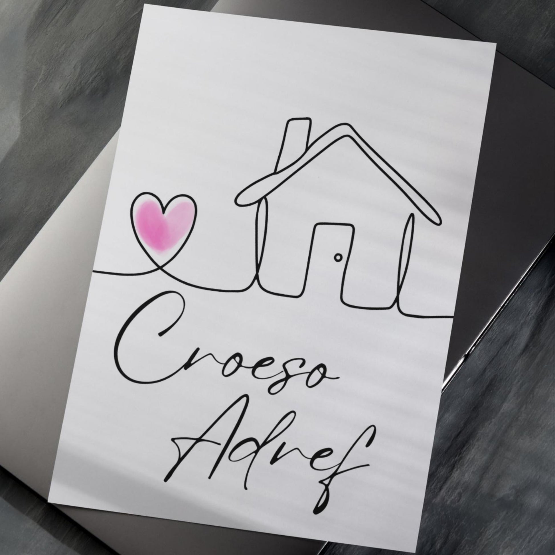 Welsh Language Wall Art, A4 Print, High Quality Poster, Welcome Home Sign, Home Decor, Home Sign, Welsh Sign, Croeso Adref
