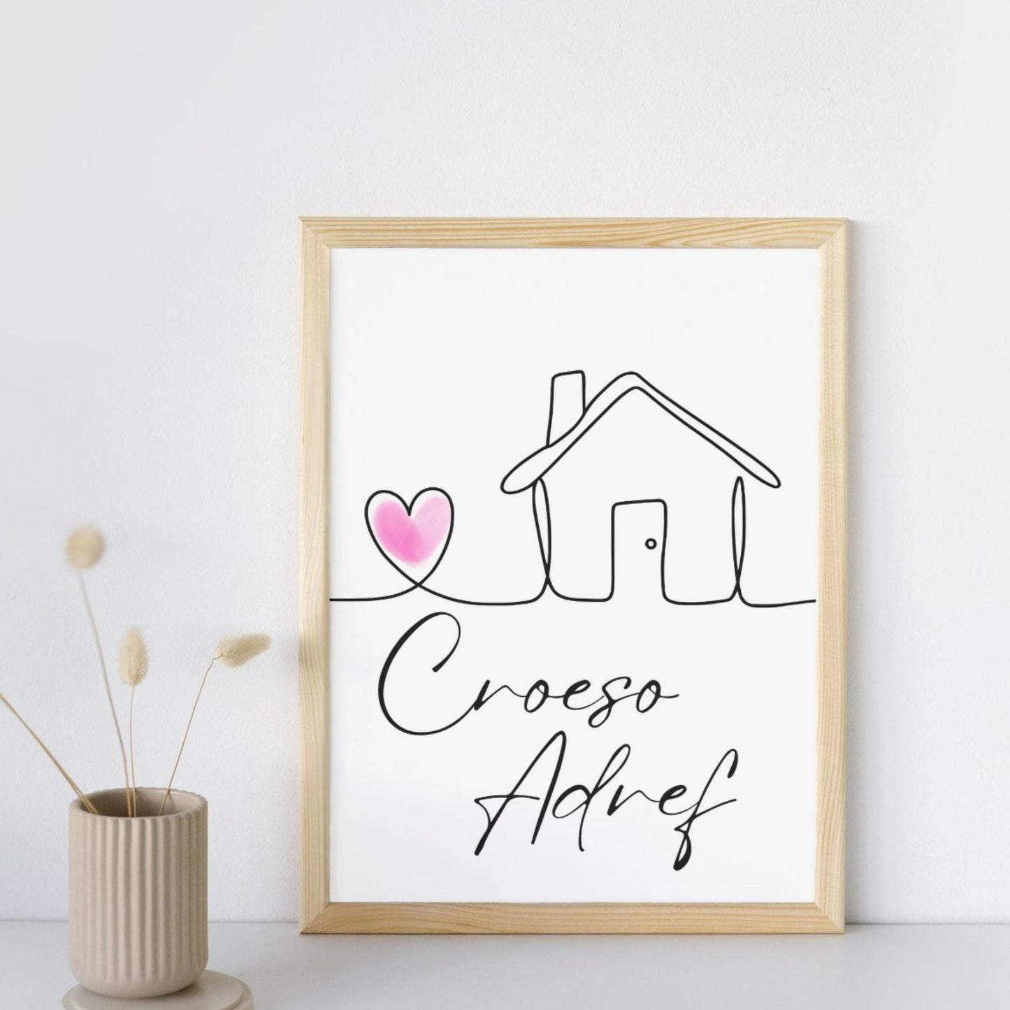Welsh Language Wall Art, A4 Print, High Quality Poster, Welcome Home Sign, Home Decor, Home Sign, Welsh Sign, Croeso Adref