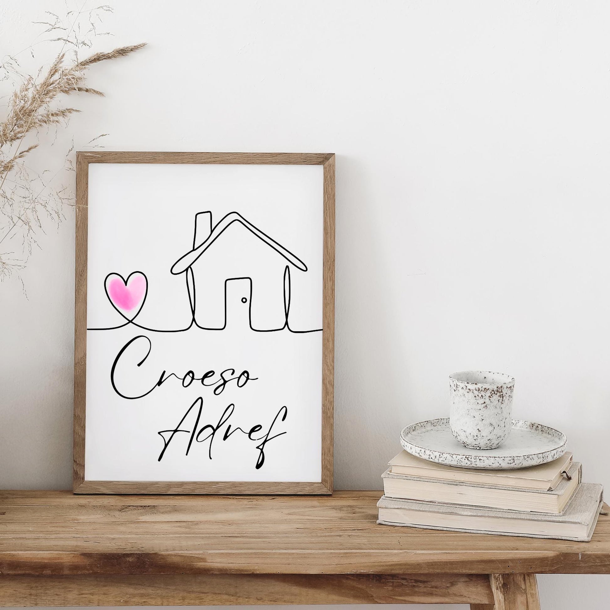 Welsh Language Wall Art, A4 Print, High Quality Poster, Welcome Home Sign, Home Decor, Home Sign, Welsh Sign, Croeso Adref