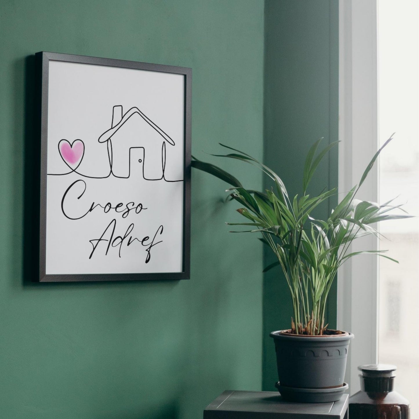 Welsh Language Wall Art, A4 Print, High Quality Poster, Welcome Home Sign, Home Decor, Home Sign, Welsh Sign, Croeso Adref