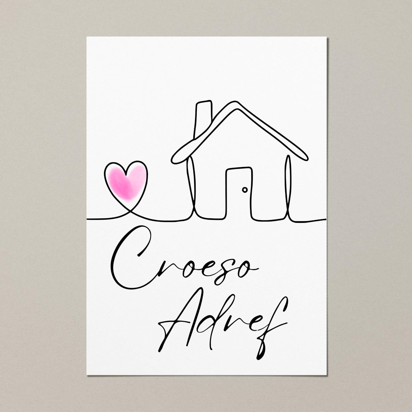 Welsh Language Wall Art, A4 Print, High Quality Poster, Welcome Home Sign, Home Decor, Home Sign, Welsh Sign, Croeso Adref