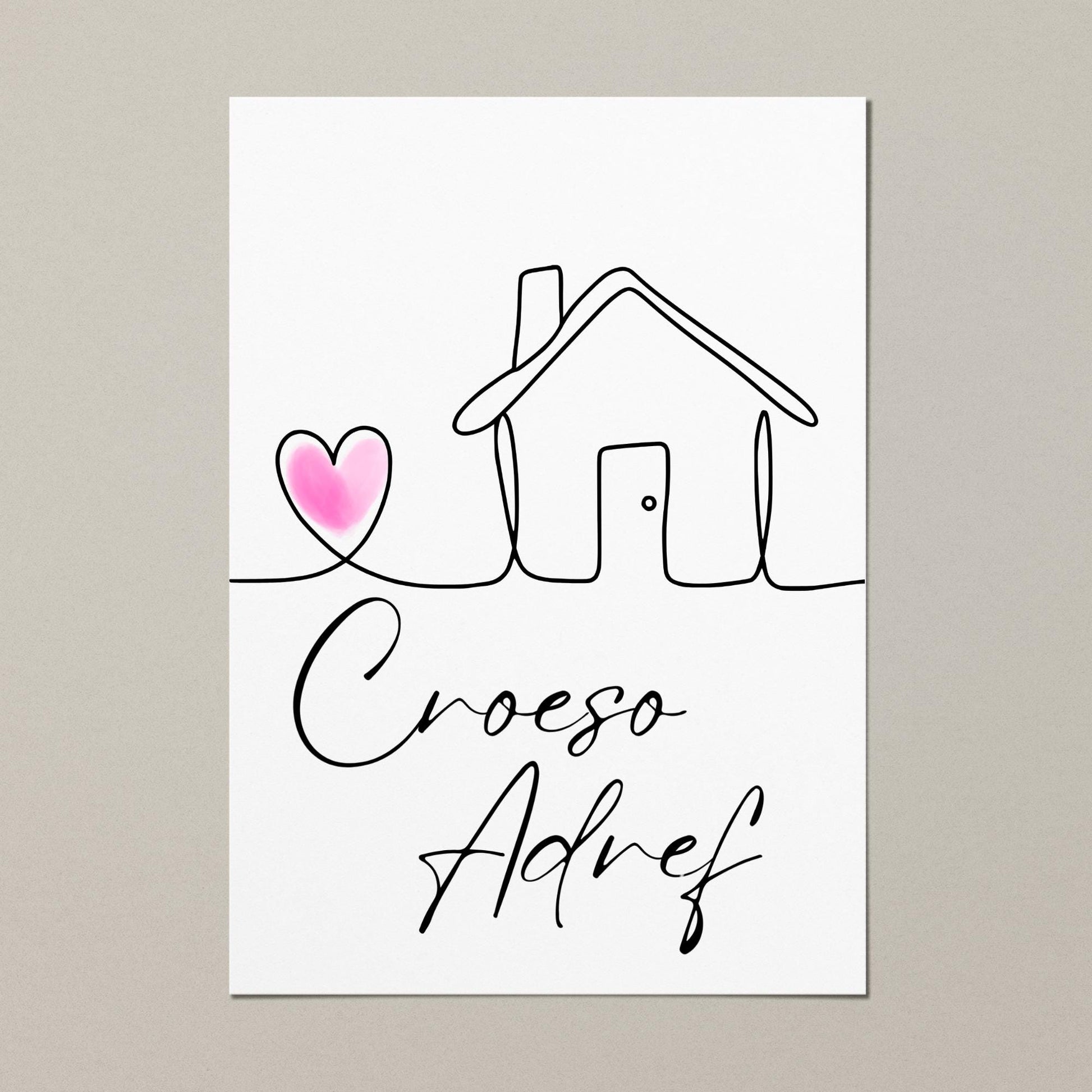Welsh Language Wall Art, A4 Print, High Quality Poster, Welcome Home Sign, Home Decor, Home Sign, Welsh Sign, Croeso Adref