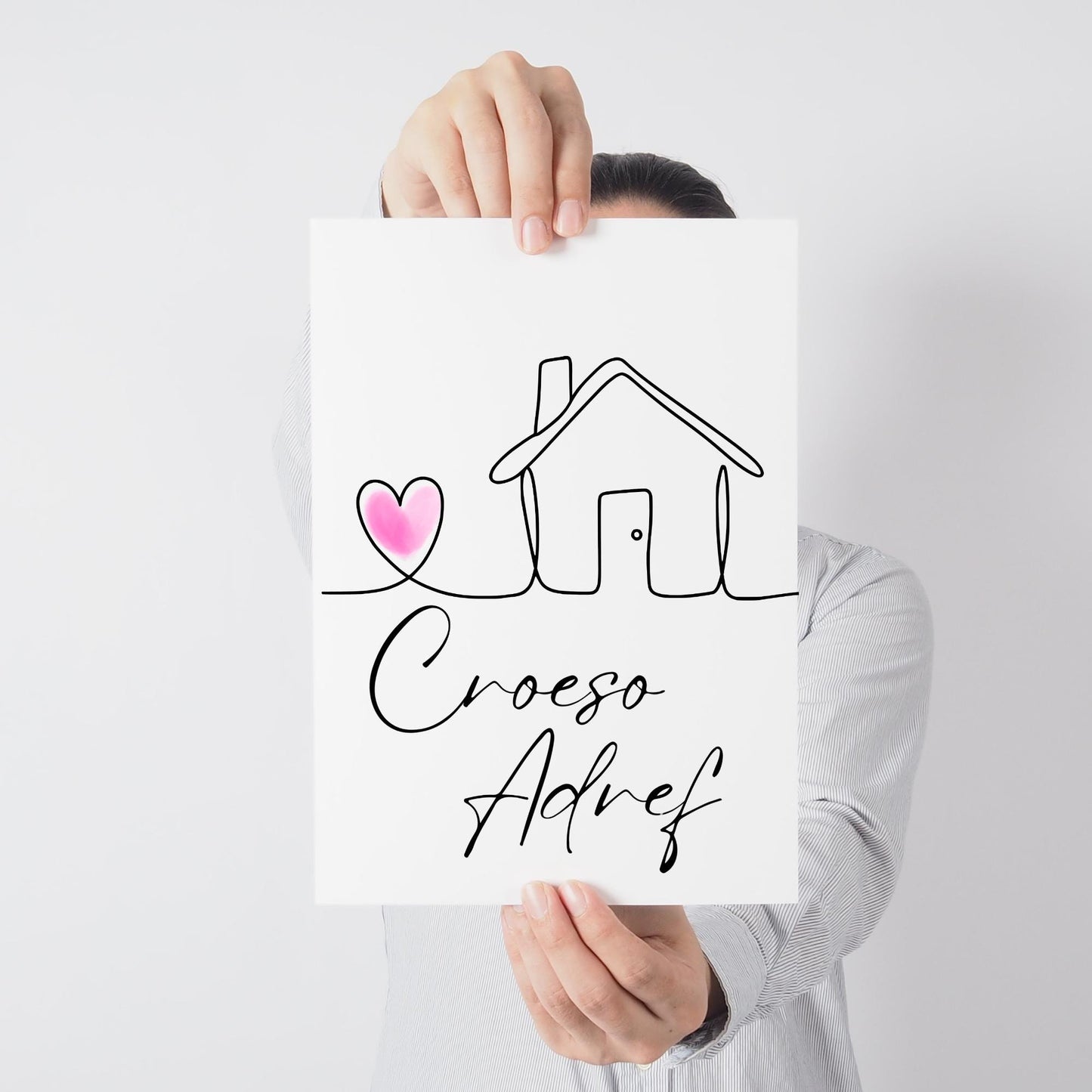 Welsh Language Wall Art, A4 Print, High Quality Poster, Welcome Home Sign, Home Decor, Home Sign, Welsh Sign, Croeso Adref