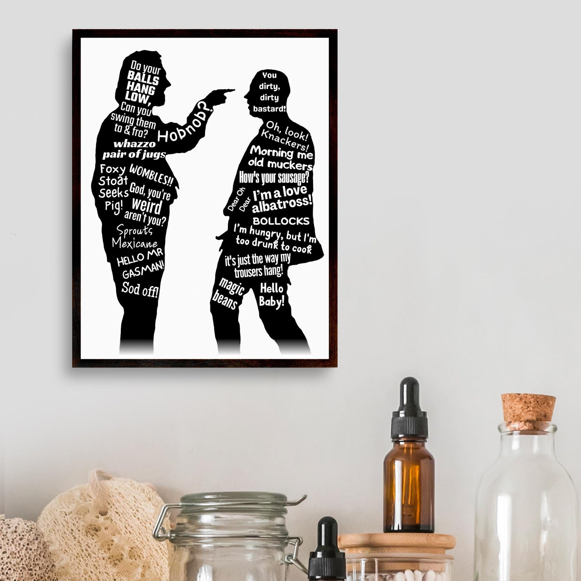 Bottom Quotes Poster, A4 Print, High Quality Wall Art, Rik Mayall, Eddie and Richie, Ade Edmondson, Quotes Poster, Bottom TV Show Poster
