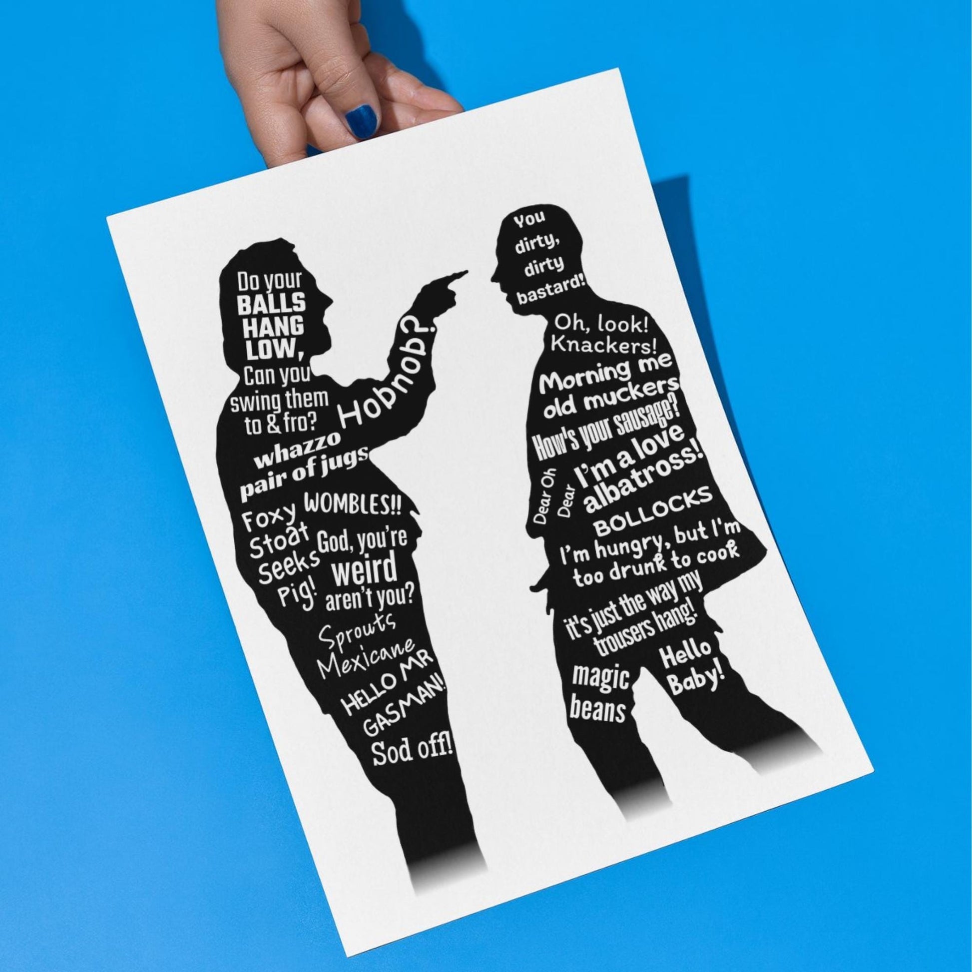 Bottom Quotes Poster, A4 Print, High Quality Wall Art, Rik Mayall, Eddie and Richie, Ade Edmondson, Quotes Poster, Bottom TV Show Poster