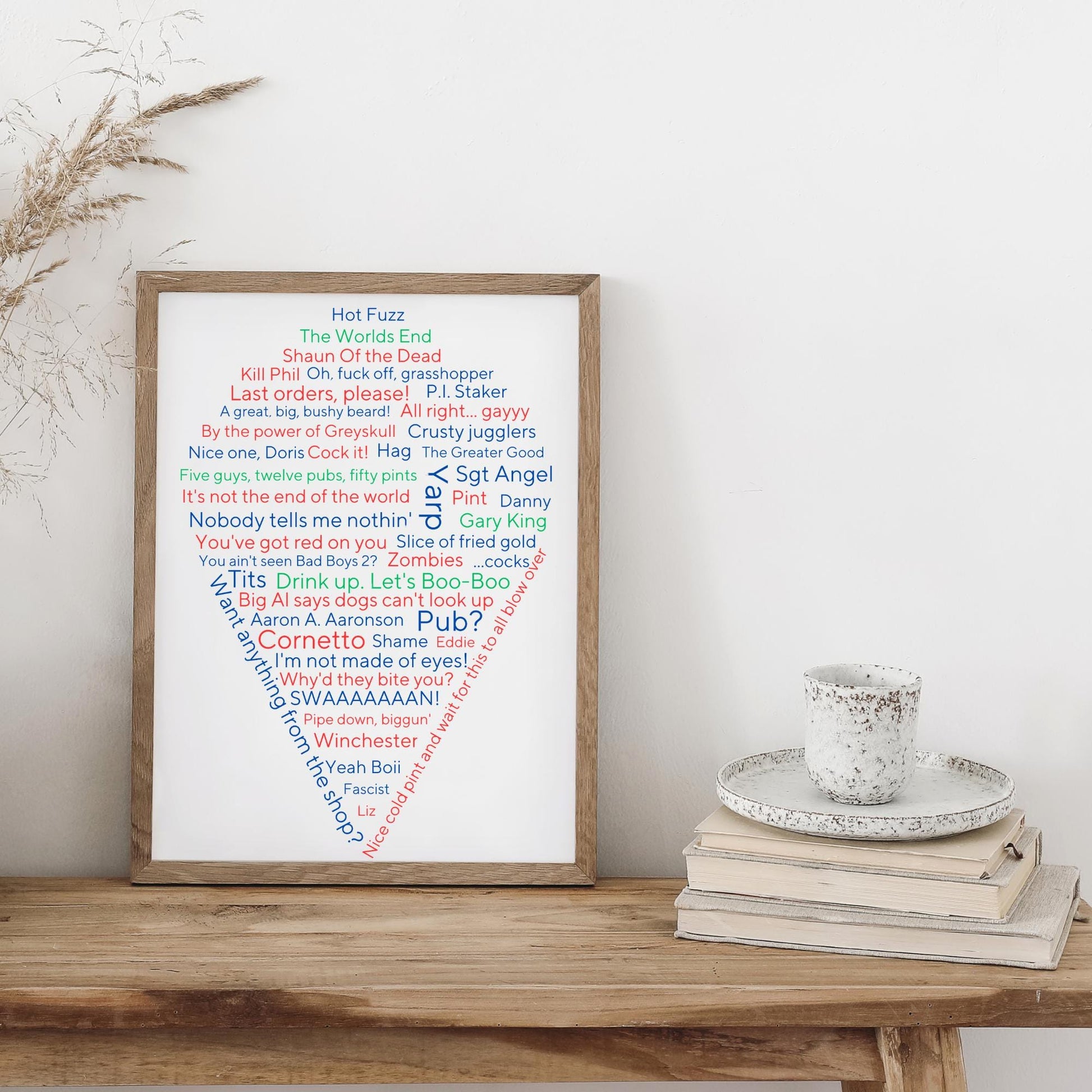 Cornetto Trilogy Wall Art, A4 Print, High Quality Poster, Hot Fuzz Poster, Shaun of the Dead, Worlds End, Edgar Wright Movie Quotes