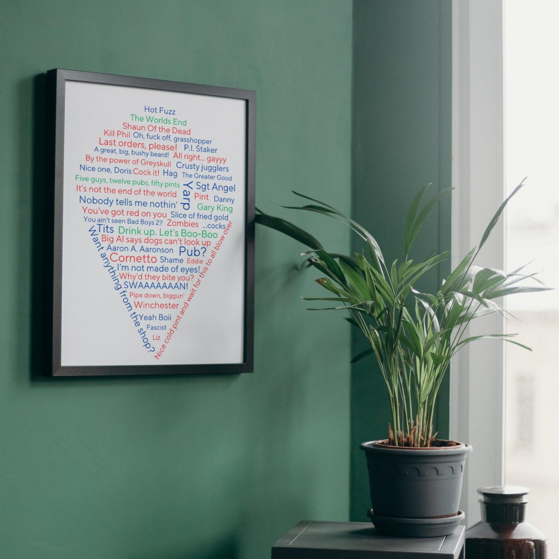 Cornetto Trilogy Wall Art, A4 Print, High Quality Poster, Hot Fuzz Poster, Shaun of the Dead, Worlds End, Edgar Wright Movie Quotes