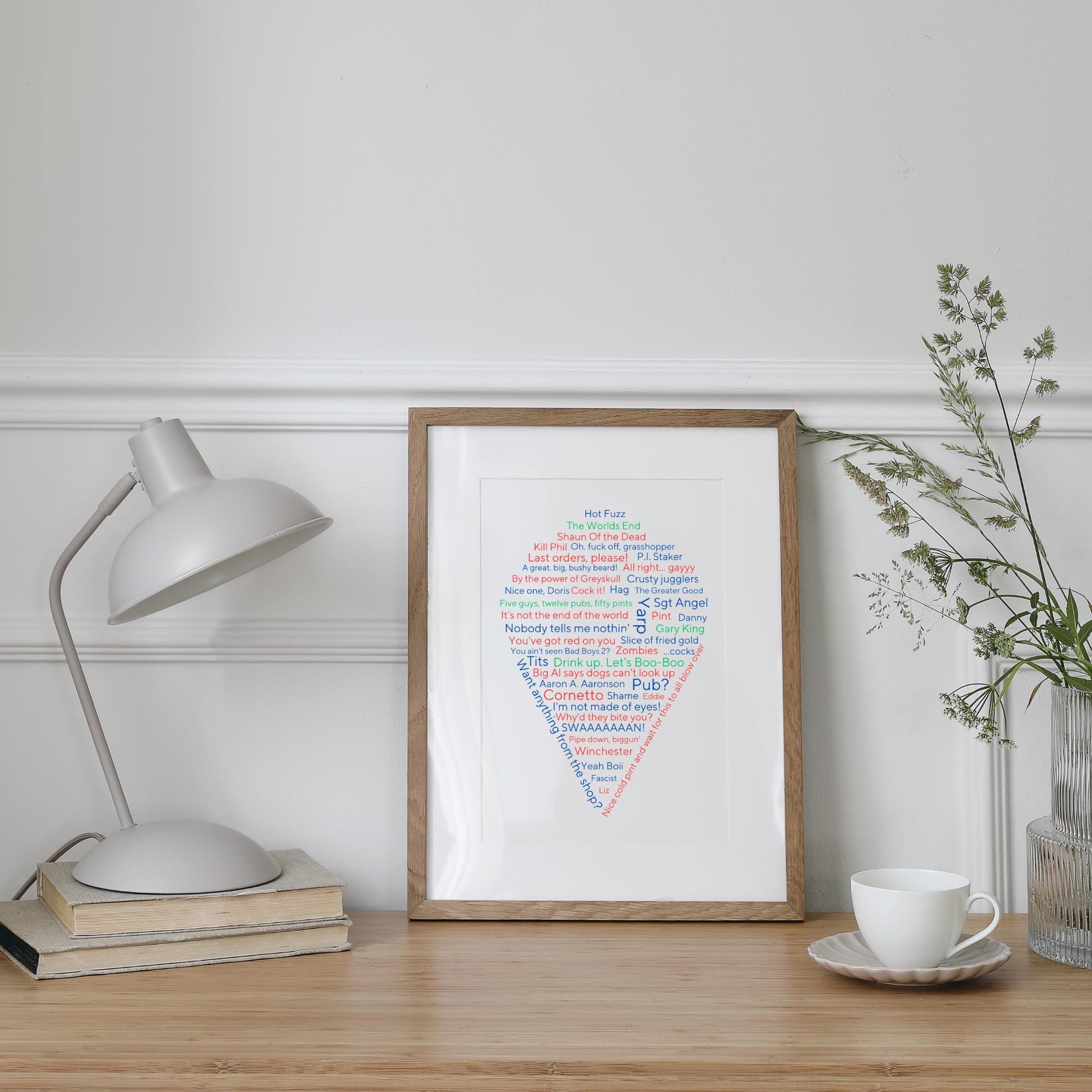 Cornetto Trilogy Wall Art, A4 Print, High Quality Poster, Hot Fuzz Poster, Shaun of the Dead, Worlds End, Edgar Wright Movie Quotes