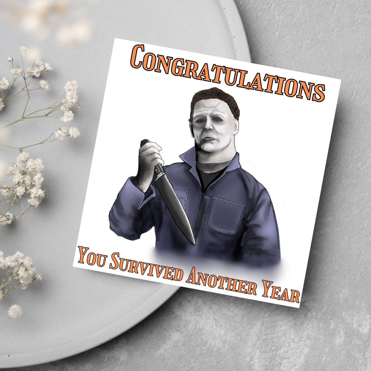 Halloween Michael Myers Card, Birthday Card, Horror Movie Card, Mike Myers, Alternative Birthday Card, Halloween Movie, Horror Birthday Card