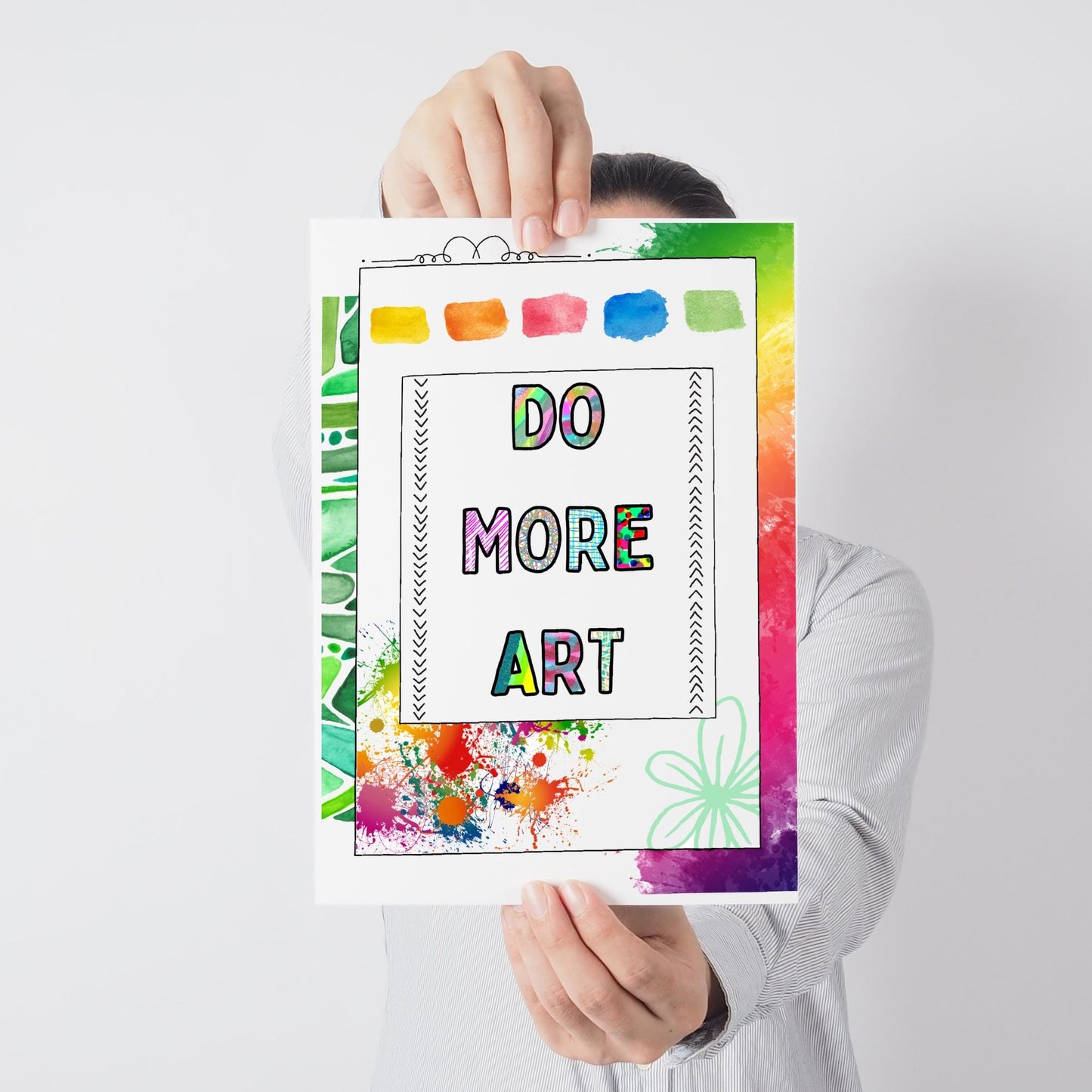 Art poster, art inspiration studio print, do more art, creativity positivity poster, wall print