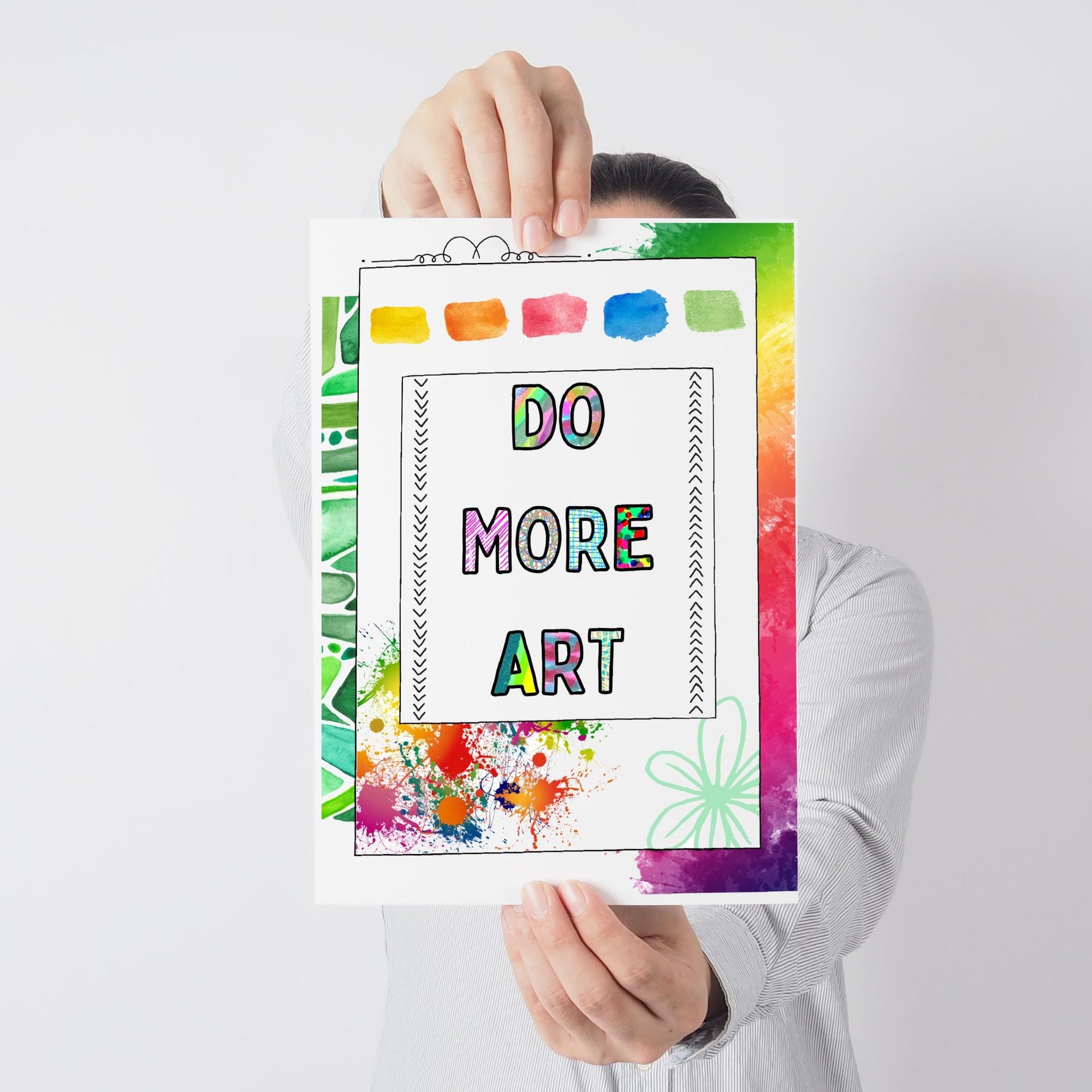 Art poster, art inspiration studio print, do more art, creativity positivity poster, wall print