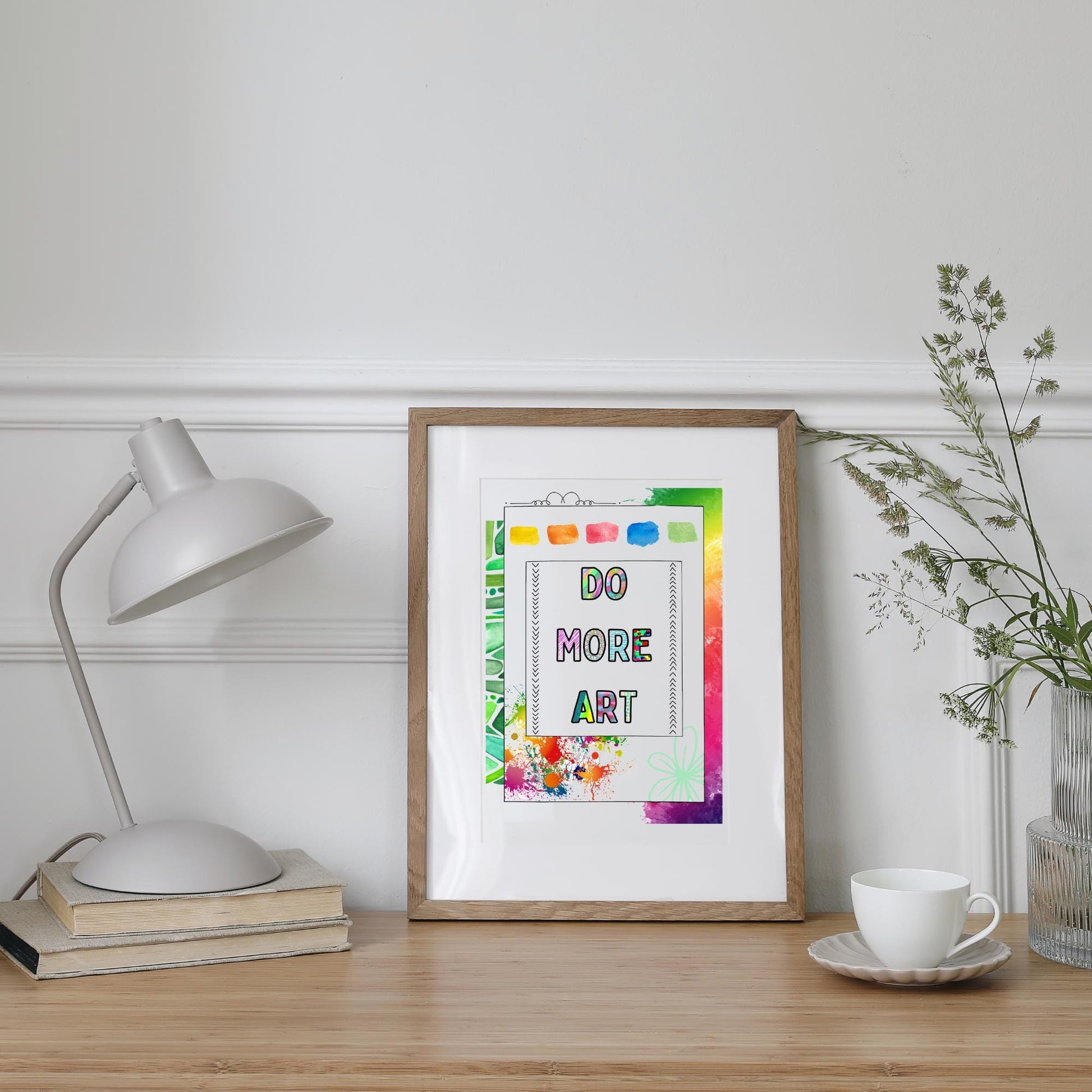 Art poster, art inspiration studio print, do more art, creativity positivity poster, wall print