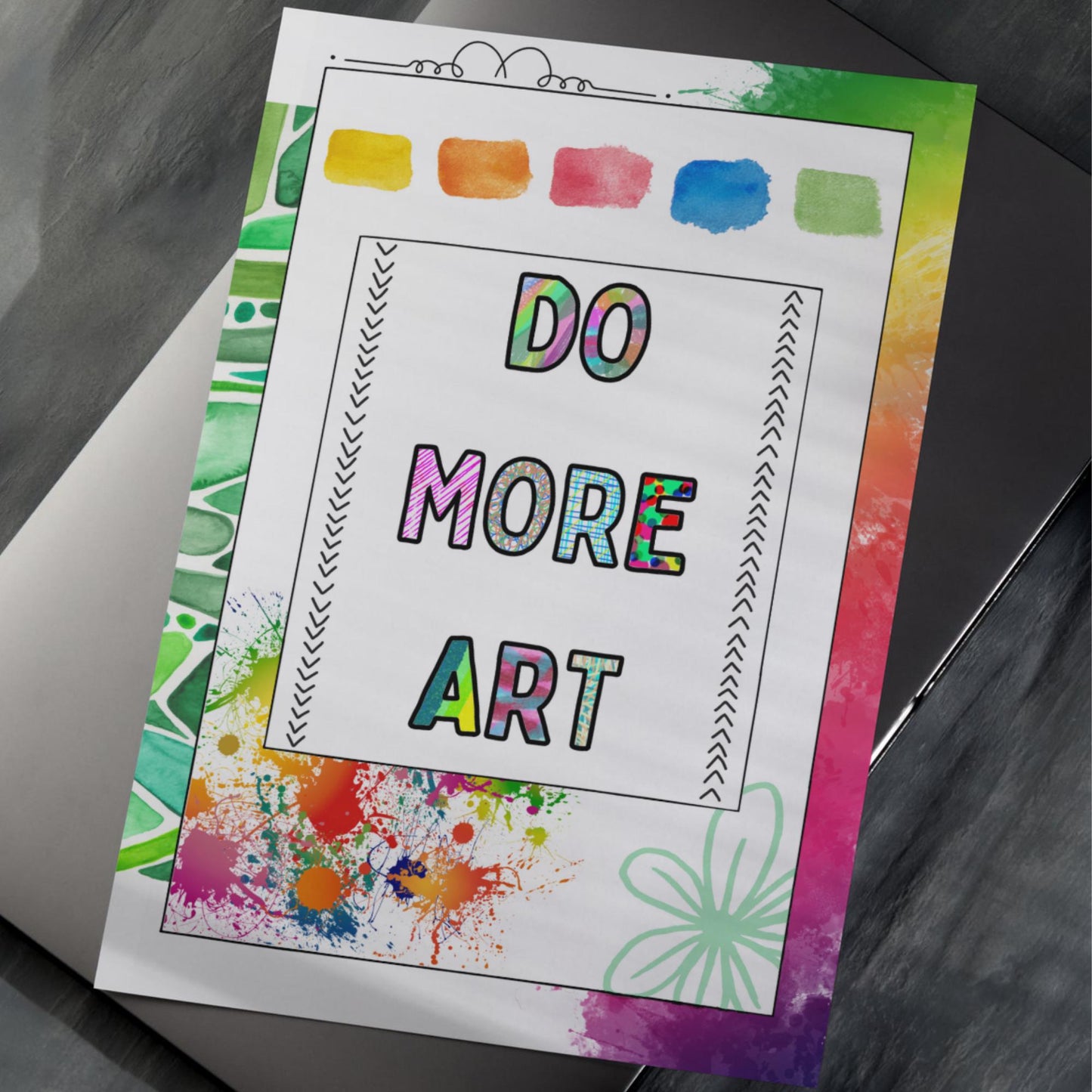 Art poster, art inspiration studio print, do more art, creativity positivity poster, wall print