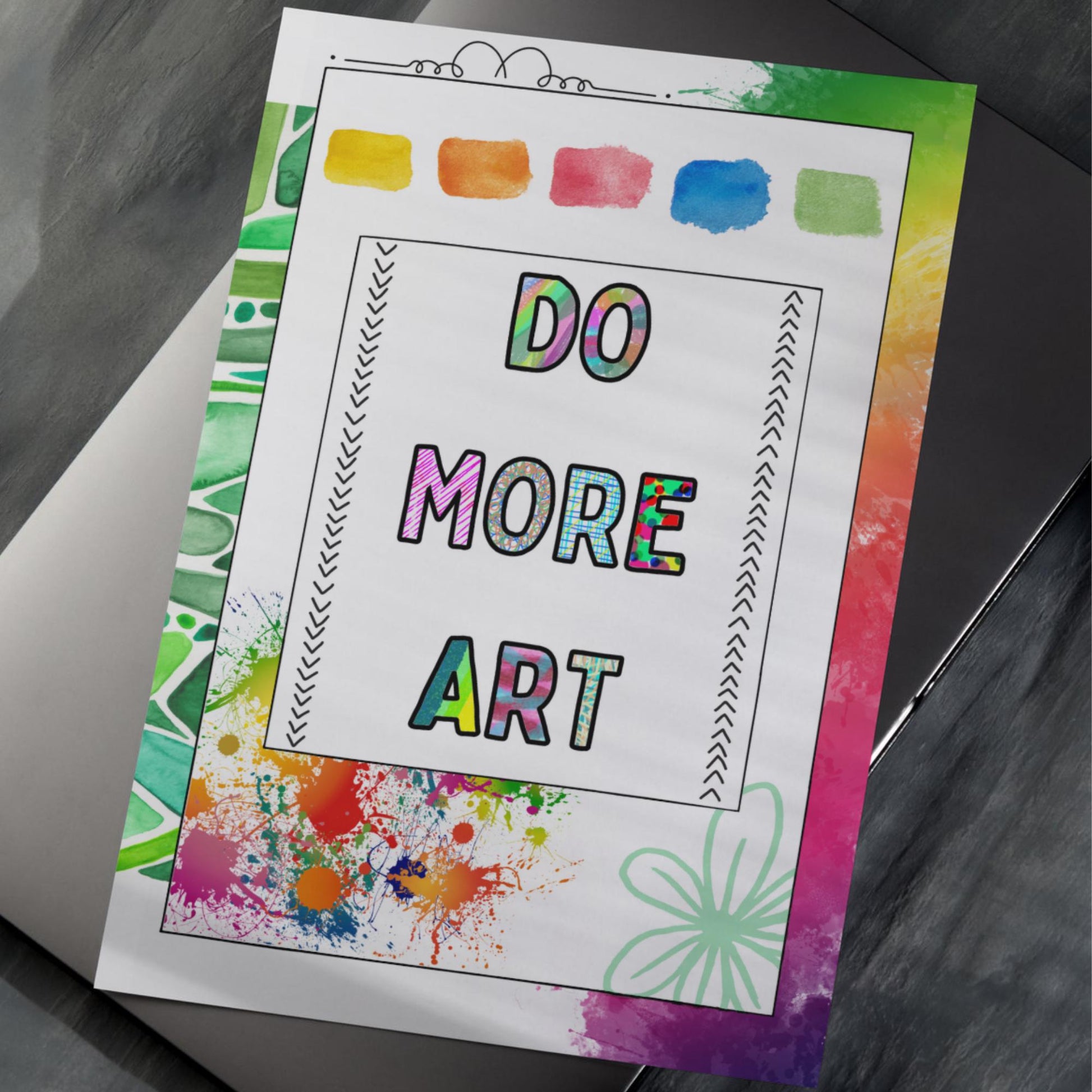 Art poster, art inspiration studio print, do more art, creativity positivity poster, wall print