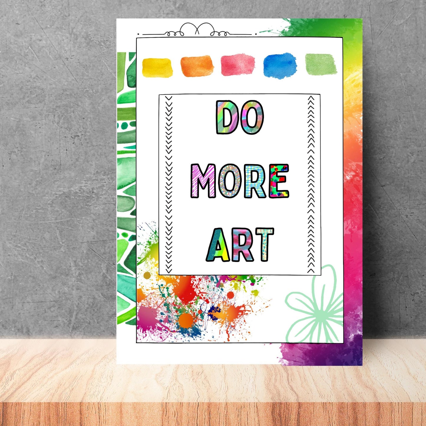 Art poster, art inspiration studio print, do more art, creativity positivity poster, wall print