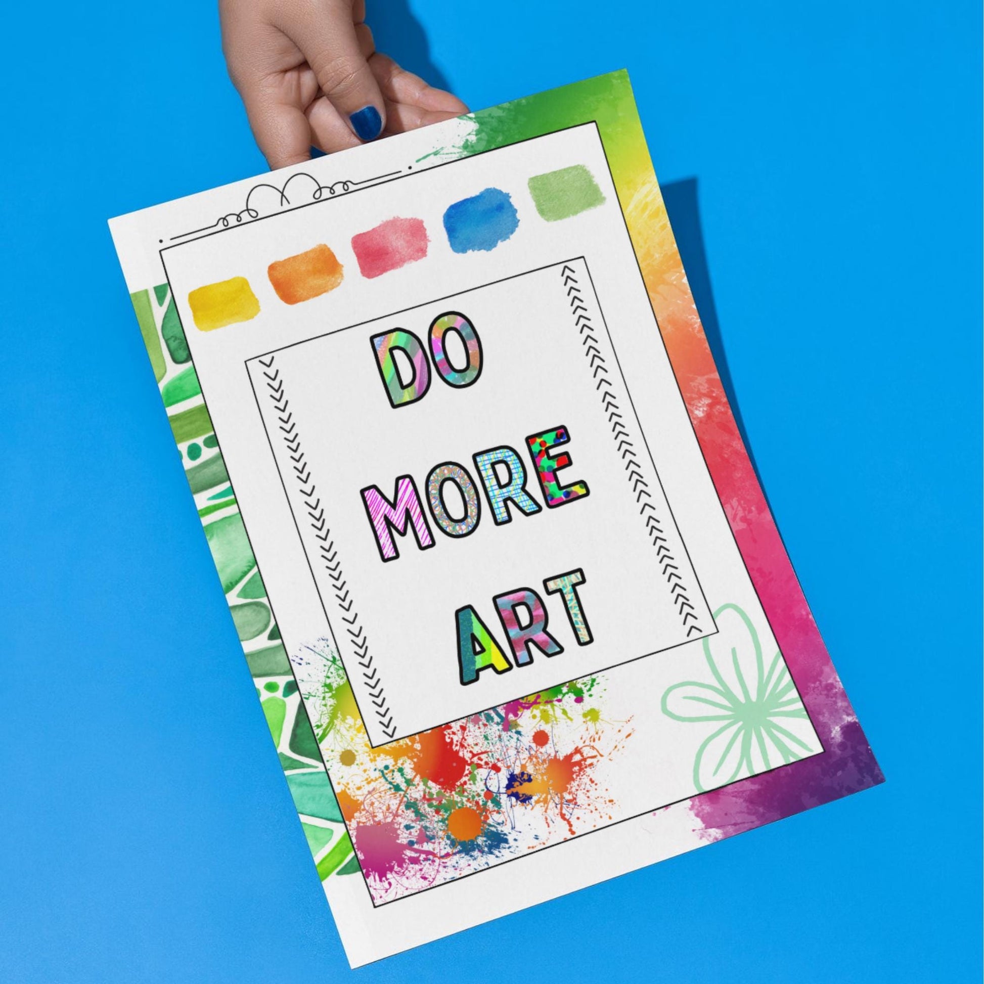 Art poster, art inspiration studio print, do more art, creativity positivity poster, wall print