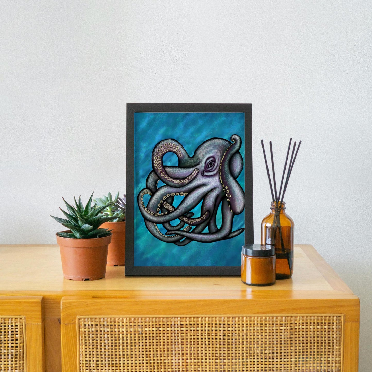 Octopus A4 Print, High Quality Wall Art, Sea Life Art, Marine Art, Octopus Wall Decor, Original Artist Print, Marine Biologist Poster