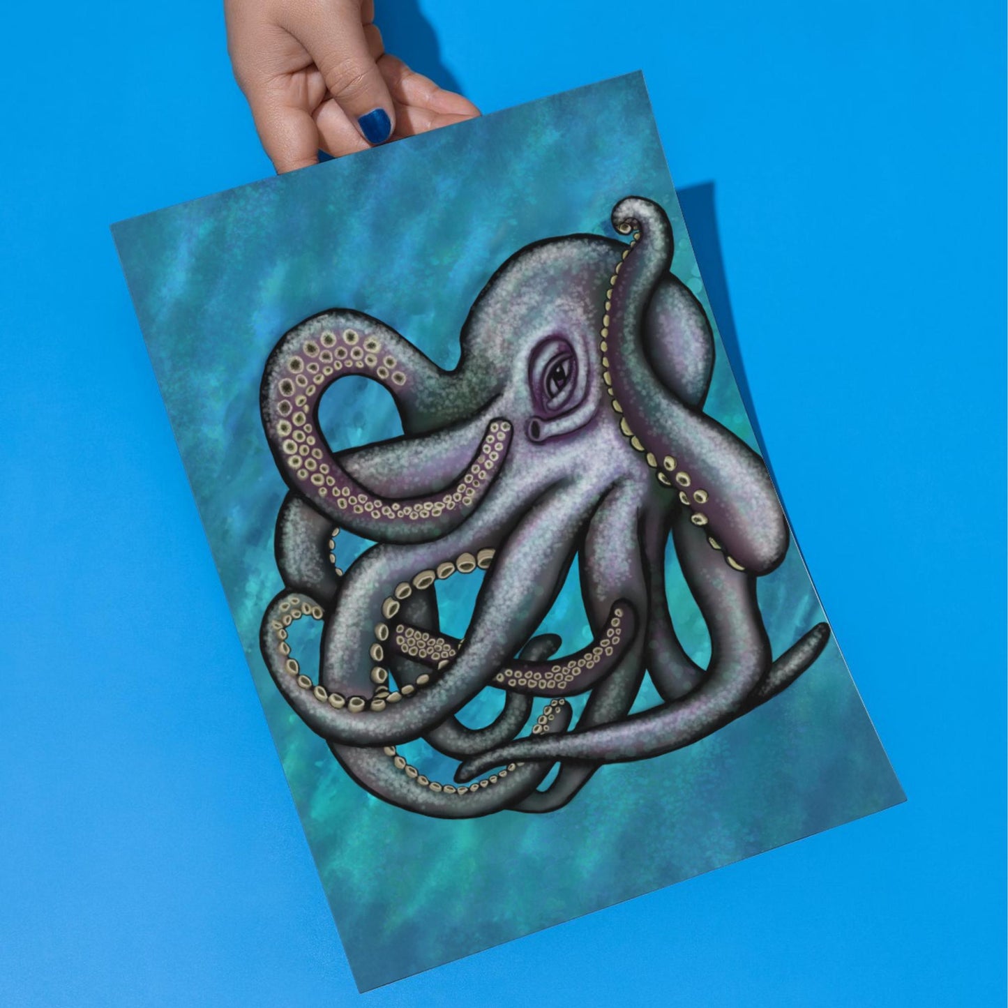 Octopus A4 Print, High Quality Wall Art, Sea Life Art, Marine Art, Octopus Wall Decor, Original Artist Print, Marine Biologist Poster