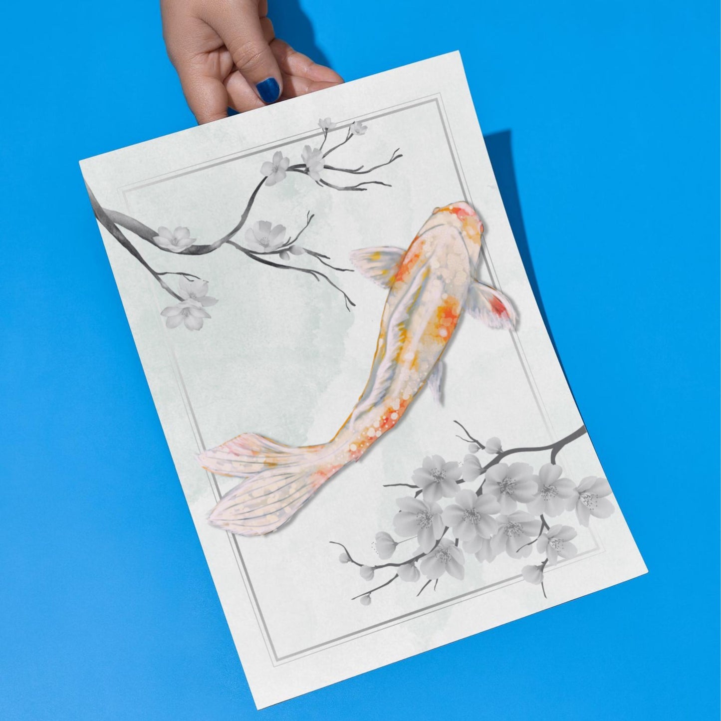 Koi Carp A4 Print, High Quality Wall Art, Japanese Inspired Art, Koi Wall Decor, Original Artist Print, Marine Biologist Poster