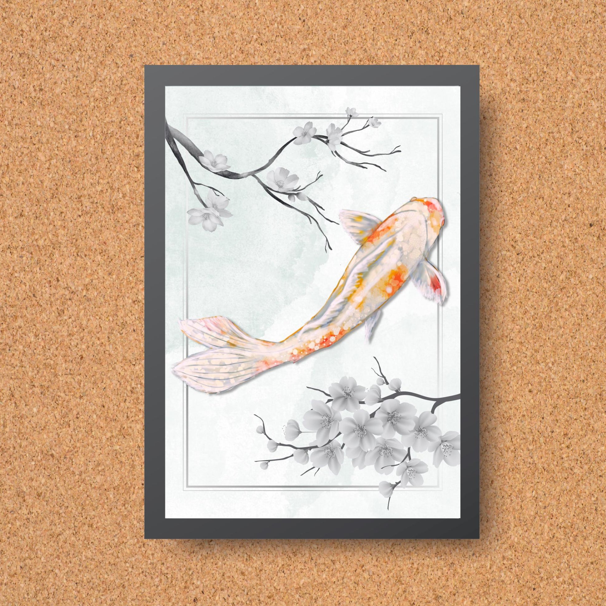 Koi Carp A4 Print, High Quality Wall Art, Japanese Inspired Art, Koi Wall Decor, Original Artist Print, Marine Biologist Poster