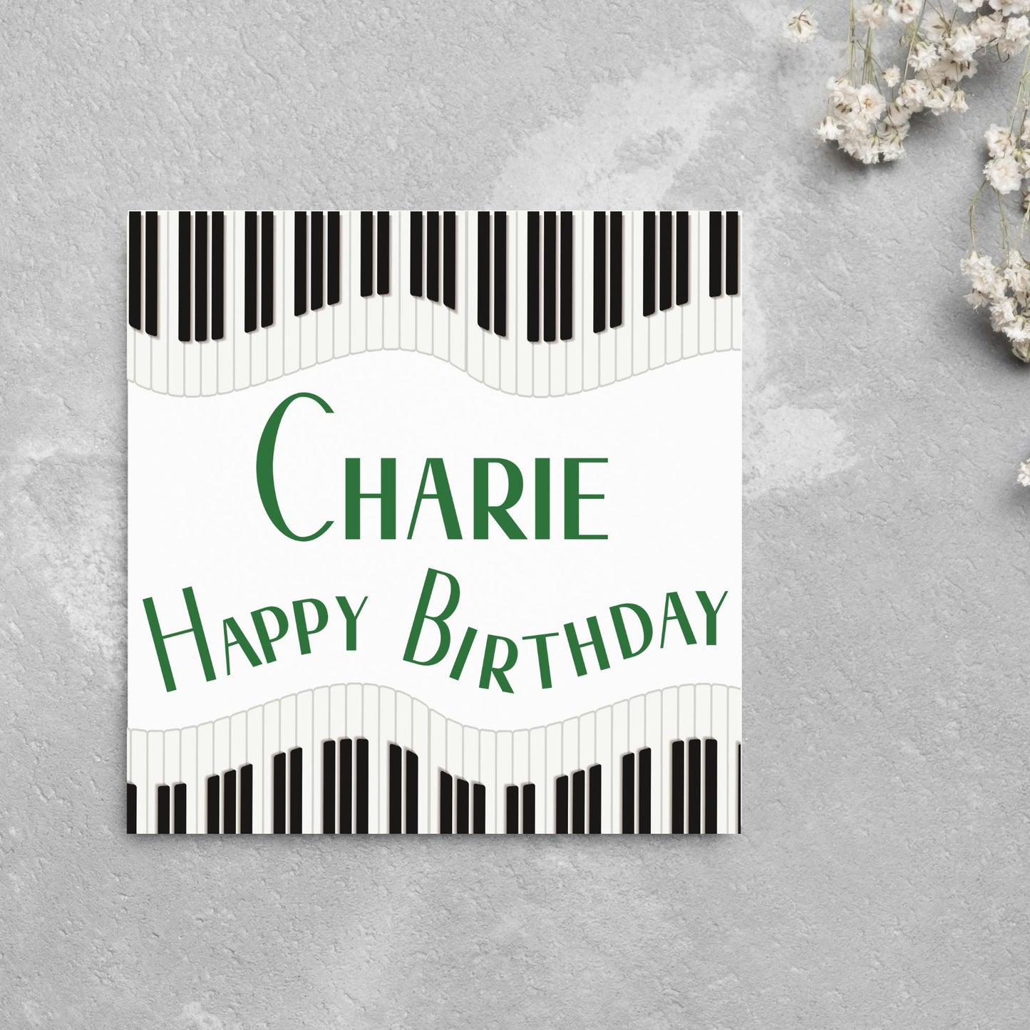 Personalised Piano Birthday Card, Happy Birthday, Card for Musician, Card for Him, Card for Her, Keyboard Birthday Card, Pianist Card