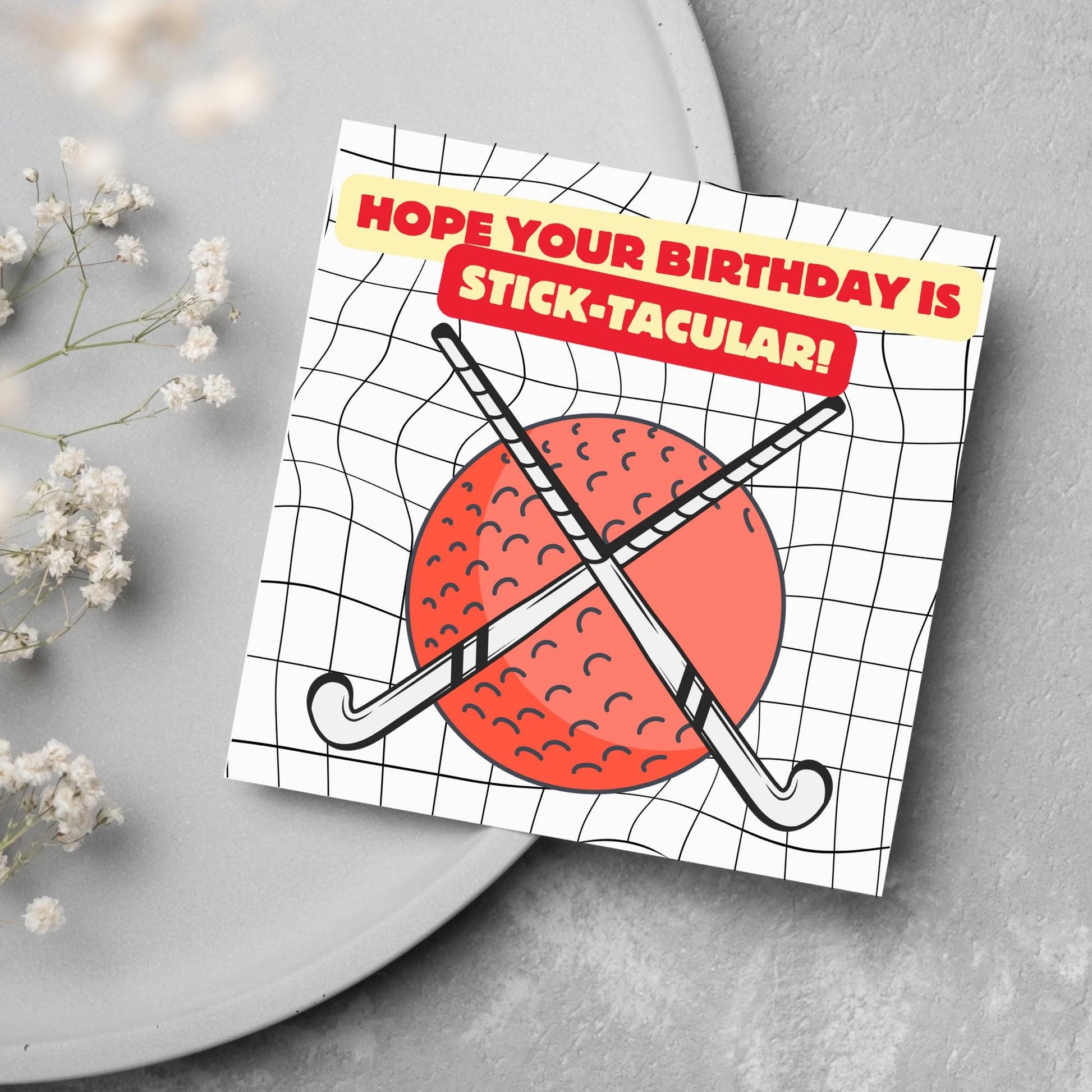 Hockey Birthday Card, Sport Card, Sport Birthday Card, Card for Him, Card for Her, Hockey Stick, Card for Hockey, Field Hockey Card