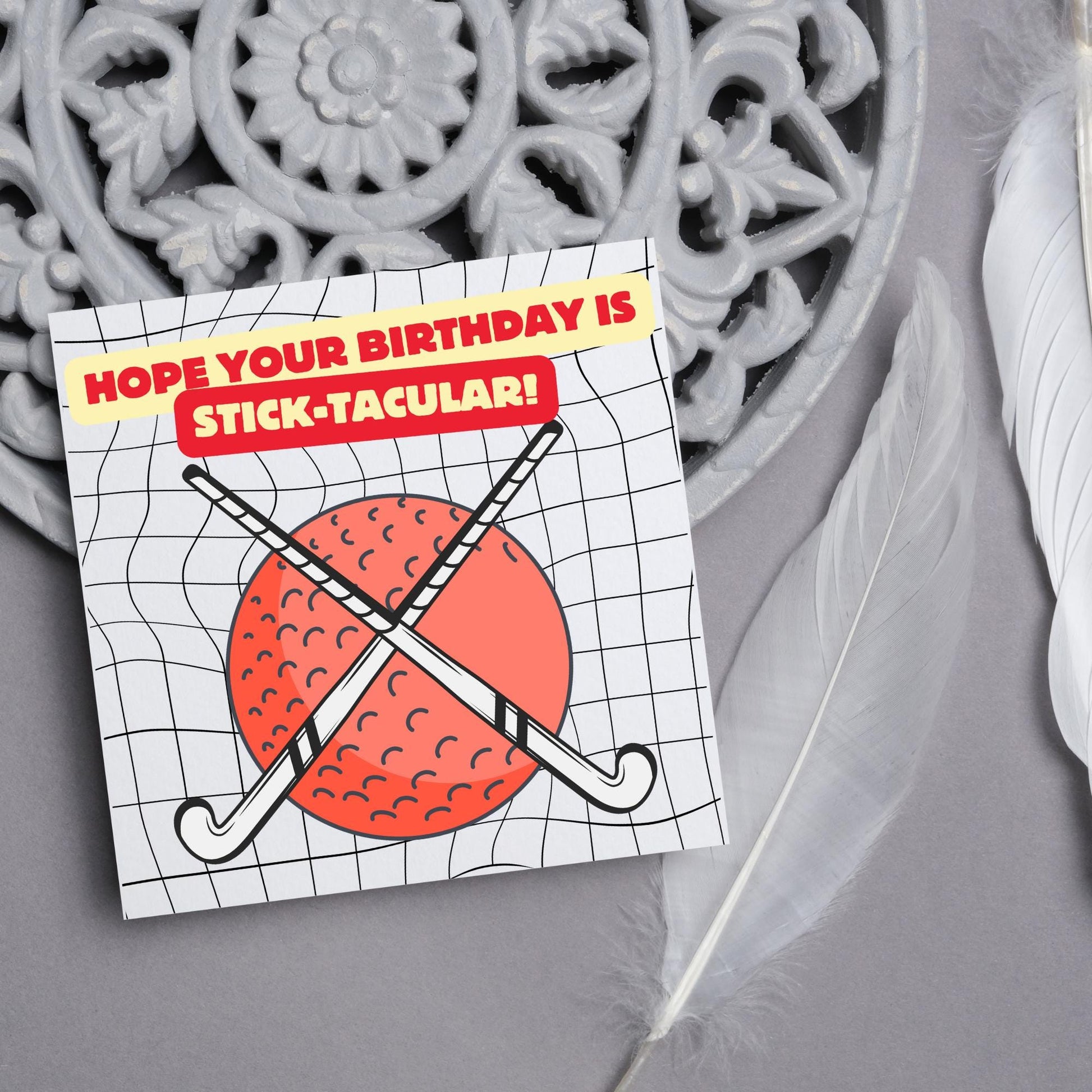 Hockey Birthday Card, Sport Card, Sport Birthday Card, Card for Him, Card for Her, Hockey Stick, Card for Hockey, Field Hockey Card