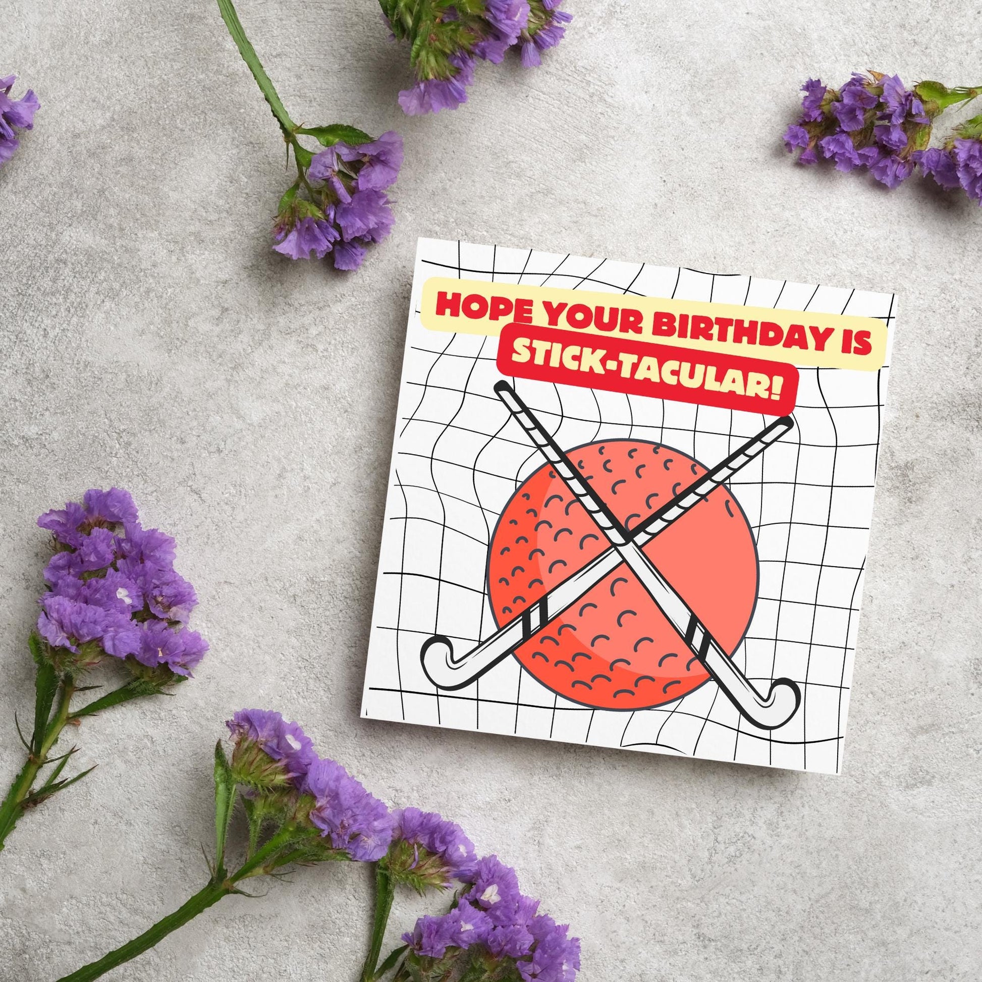 Hockey Birthday Card, Sport Card, Sport Birthday Card, Card for Him, Card for Her, Hockey Stick, Card for Hockey, Field Hockey Card