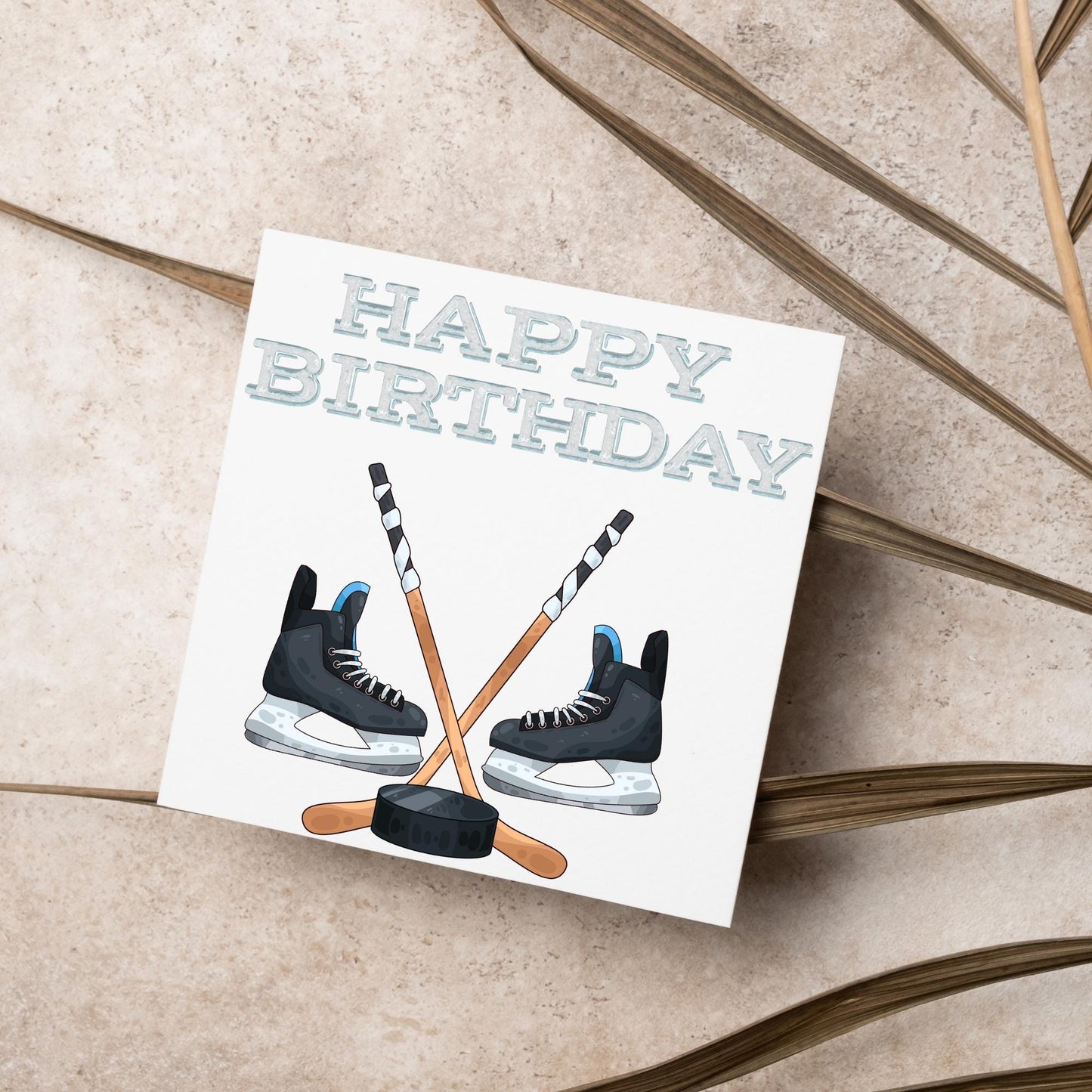 Ice Hockey Birthday Card, Sport Card, Sport Birthday Card, Card for Him, Card for Her, Hockey Stick, Card for Hockey, Ice Hockey Card, Puck