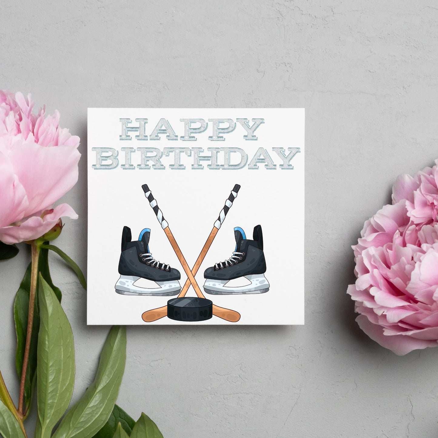 Ice Hockey Birthday Card, Sport Card, Sport Birthday Card, Card for Him, Card for Her, Hockey Stick, Card for Hockey, Ice Hockey Card, Puck