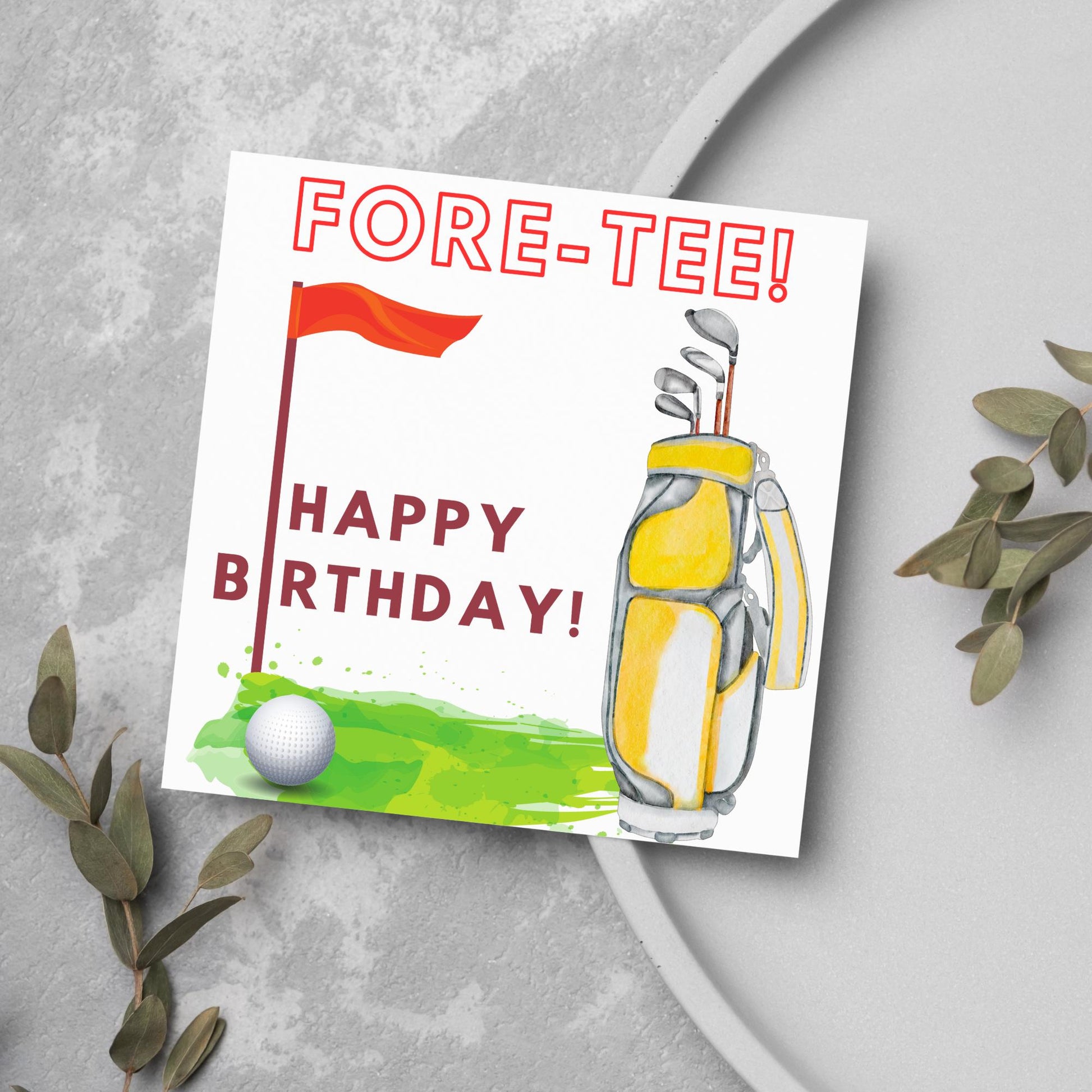 Golf 40th Birthday Card, Birthday Card for Golfer, Golfing Card, Golf Card, Golf Club, Golf Tee, Golf Player, Forty Birthday Card