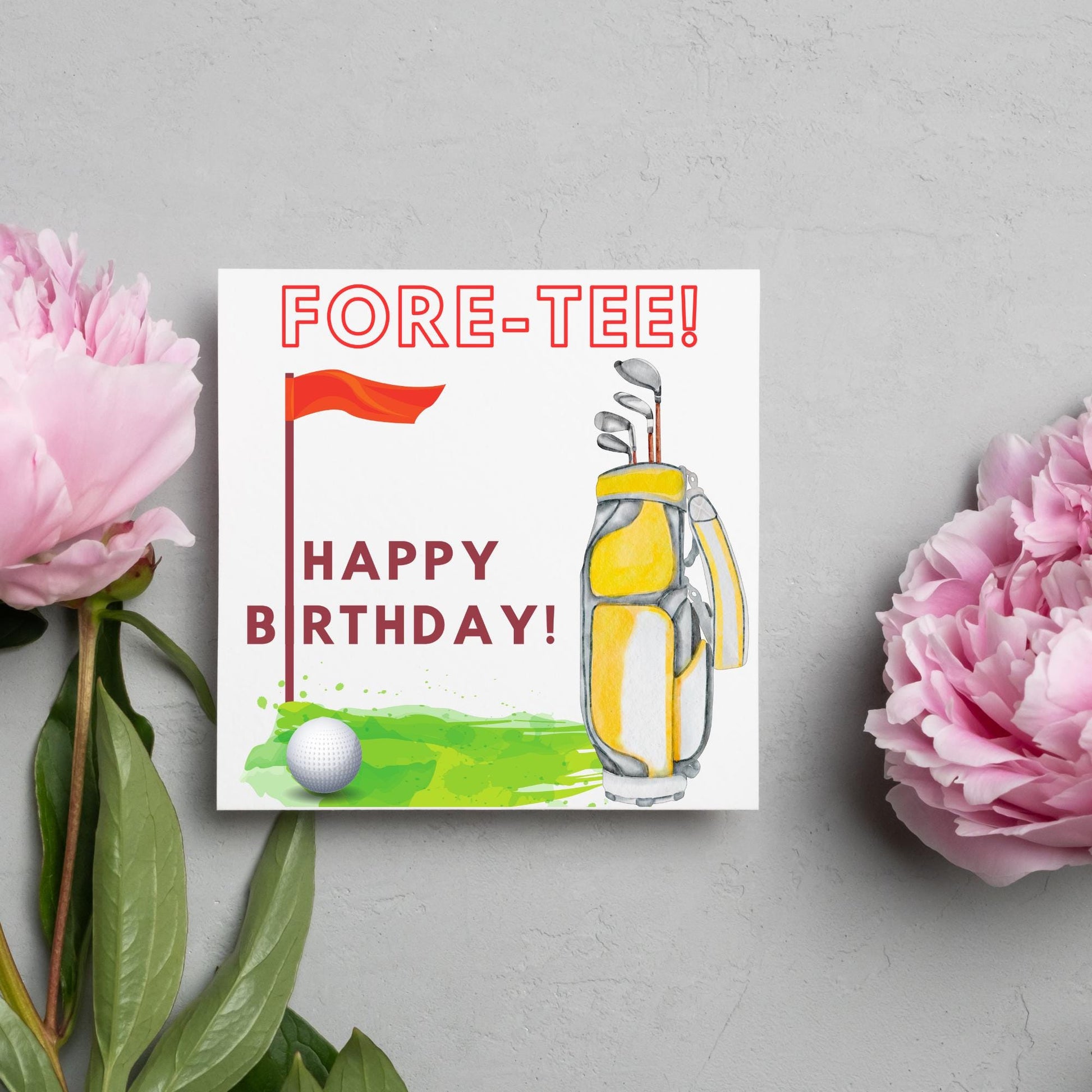 Golf 40th Birthday Card, Birthday Card for Golfer, Golfing Card, Golf Card, Golf Club, Golf Tee, Golf Player, Forty Birthday Card